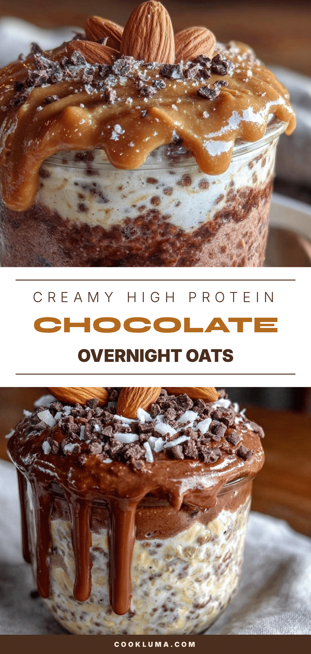 creamy high protein chocolate overnight oats recipe