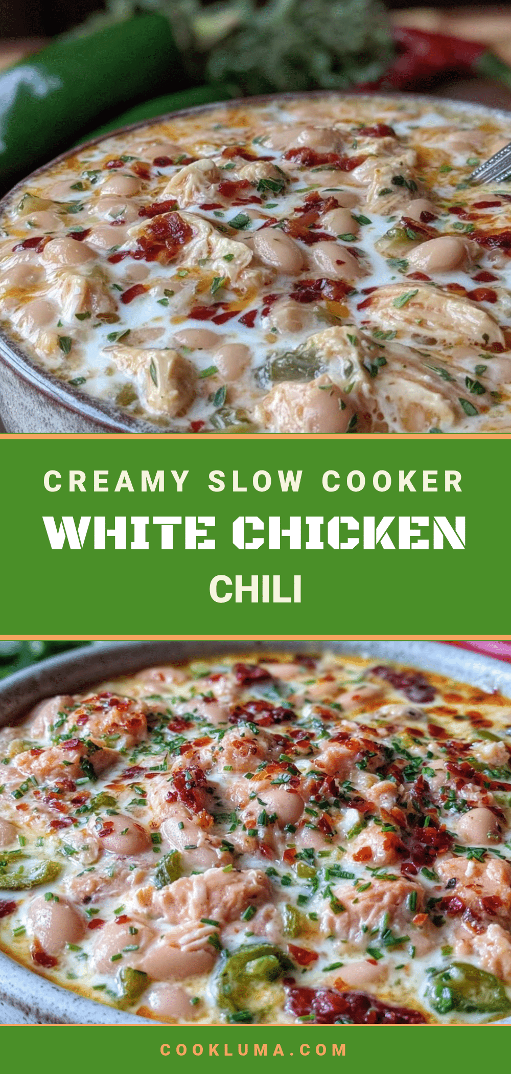 creamy slow cooker white chicken chili recipe