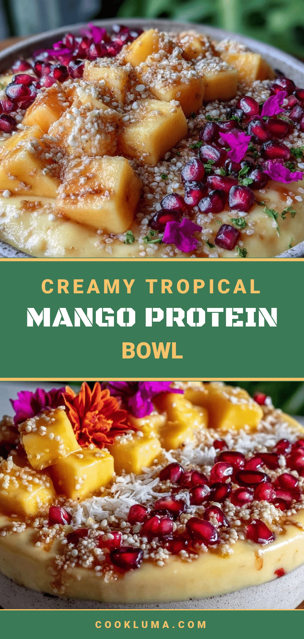 creamy tropical mango protein smoothie bowl recipe