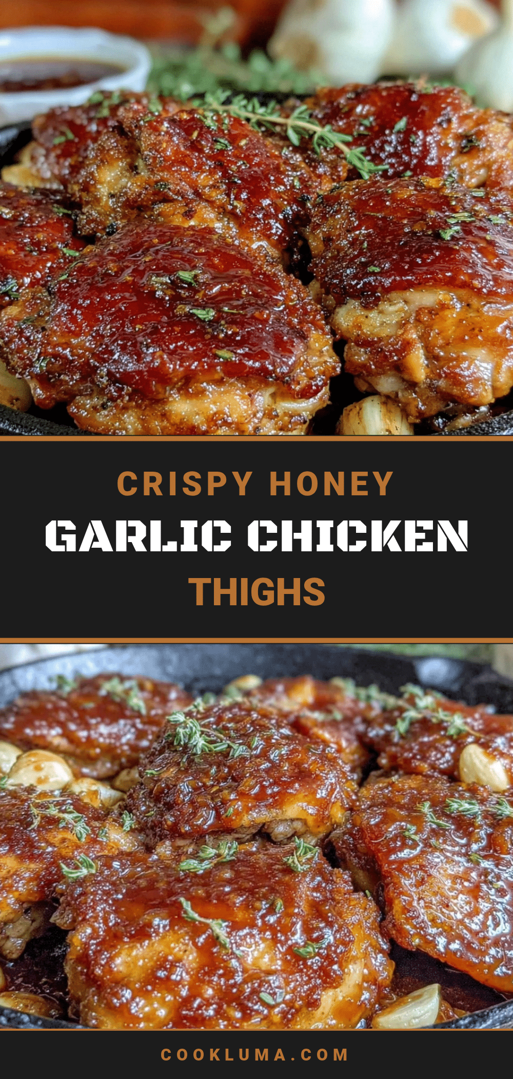 crispy honey garlic boneless chicken thighs recipe