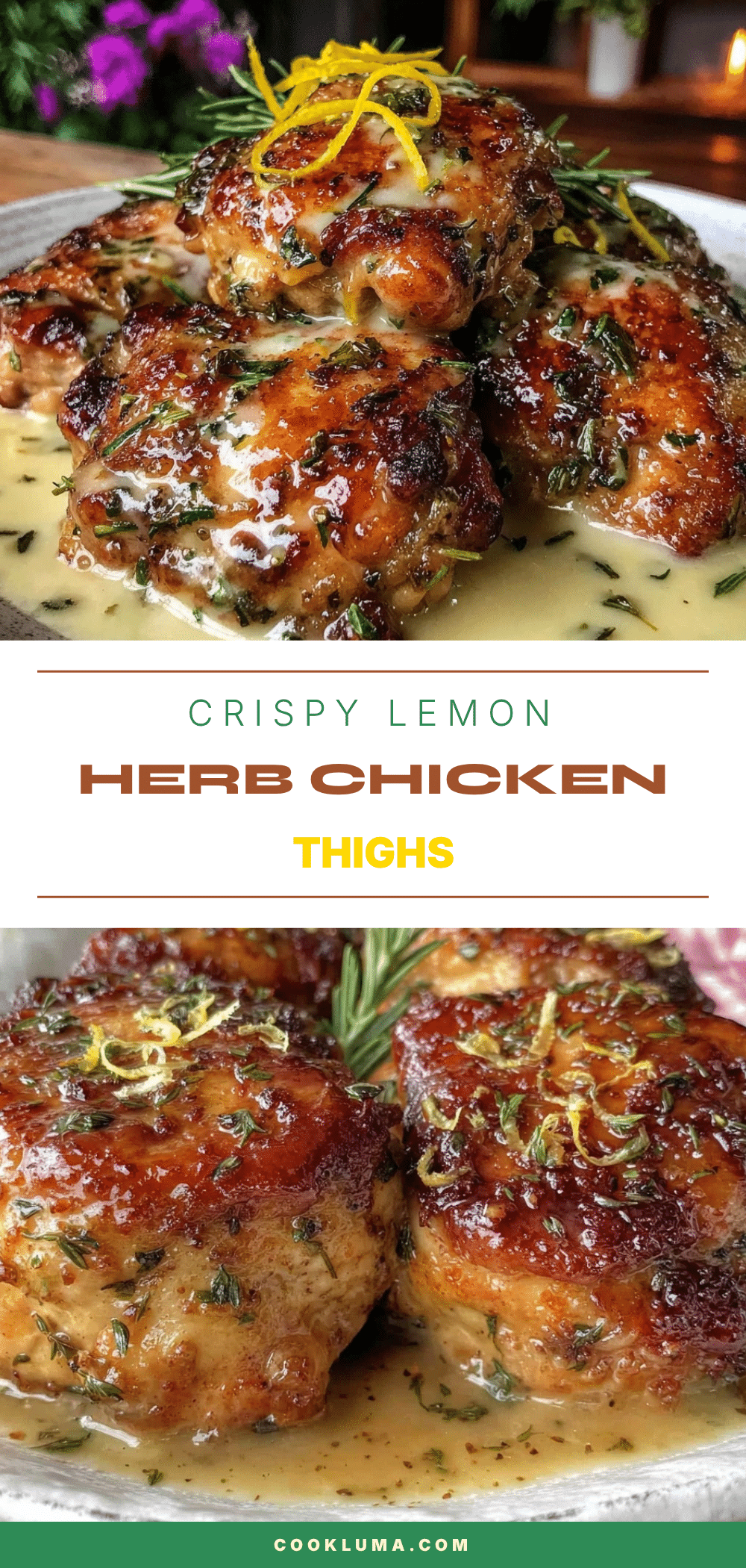 crispy pan-seared lemon herb chicken thighs recipe