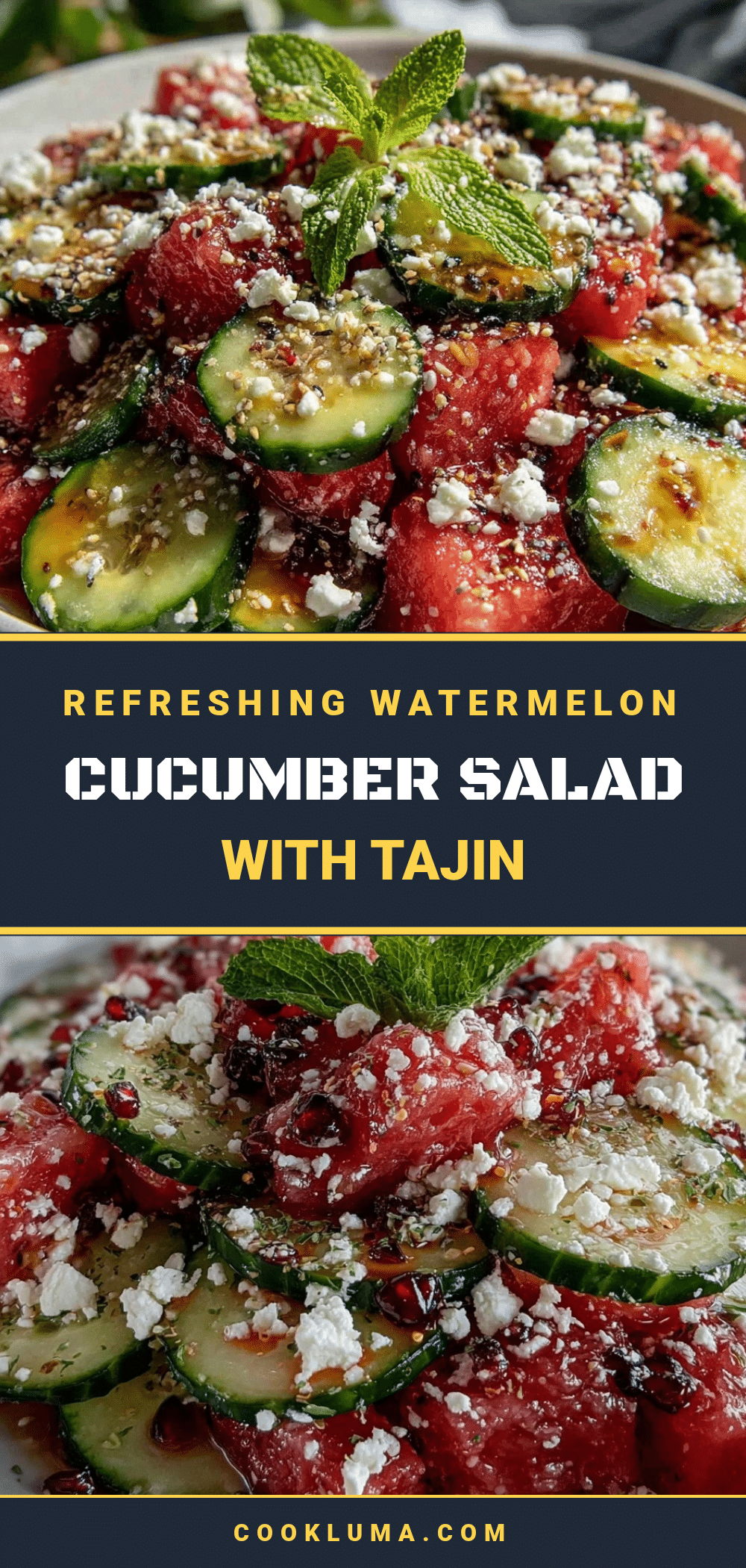 fresh cucumber watermelon feta salad recipe