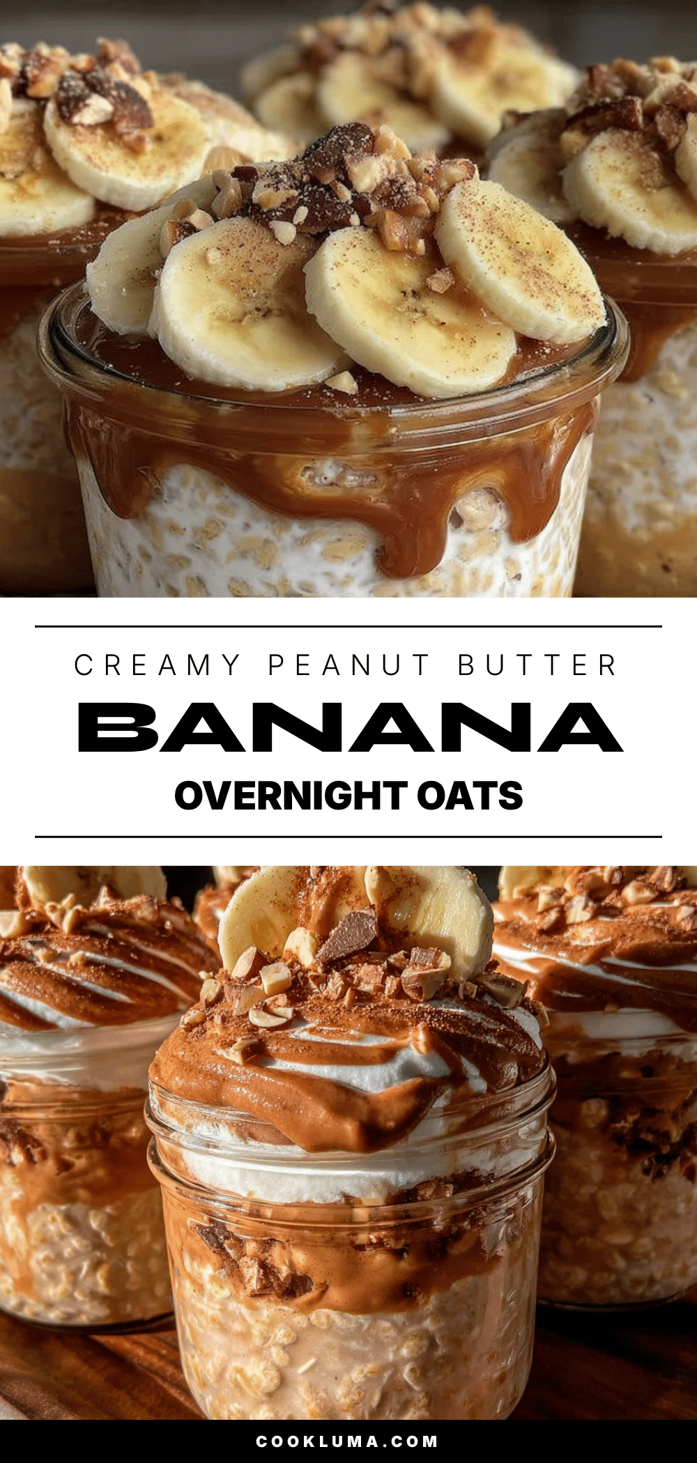 healthy peanut butter banana overnight oats recipe