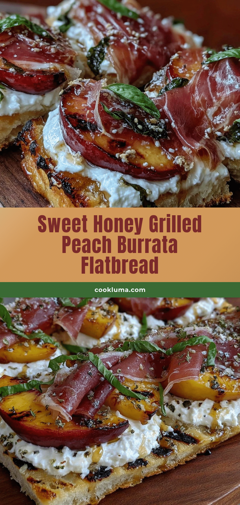 honey grilled peach burrata flatbread recipe