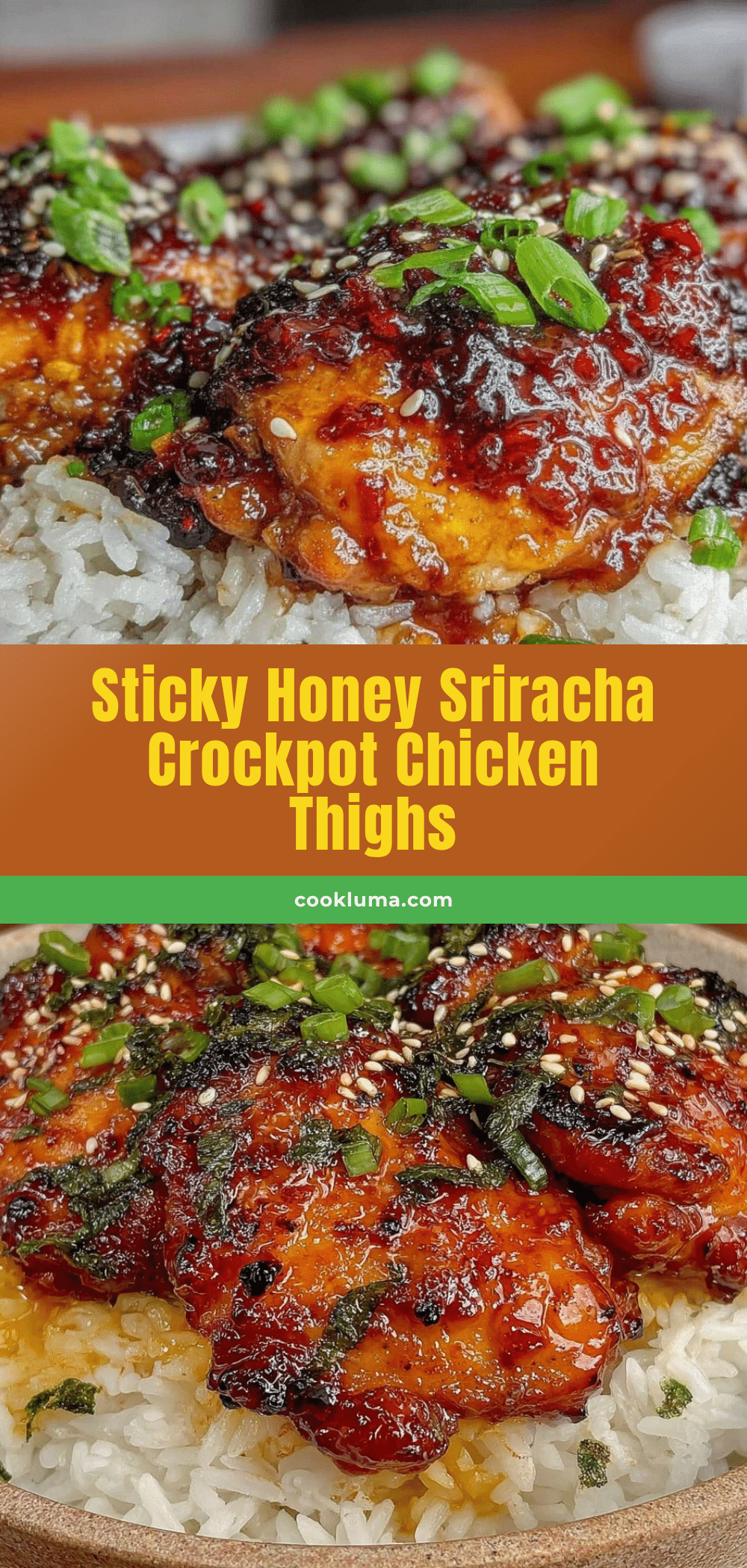 honey sriracha crockpot chicken thighs recipe