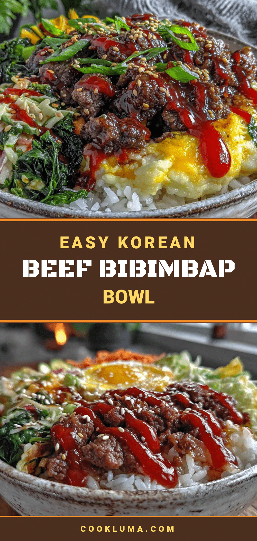Korean Ground Beef Bibimbap Rice Bowl recipe