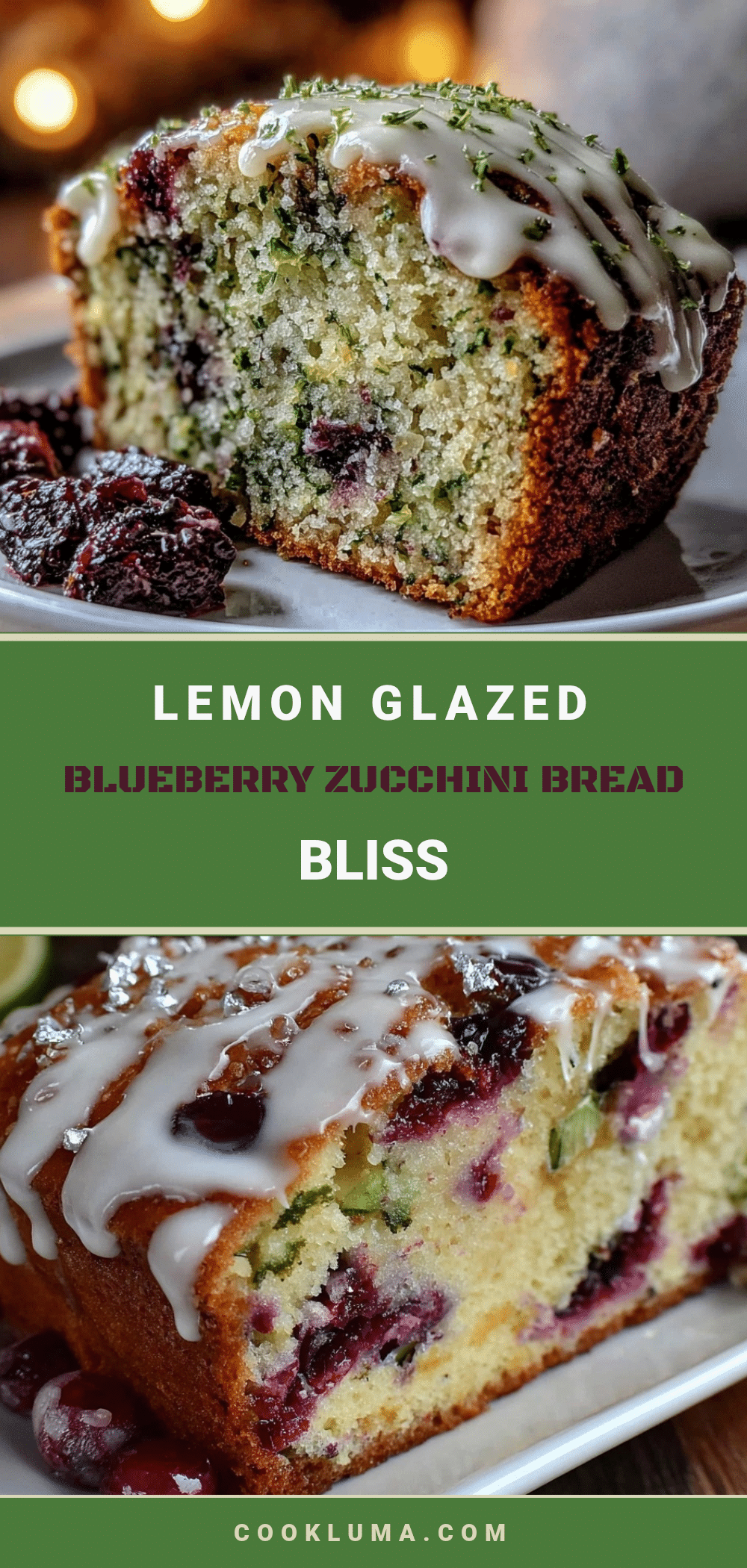 lemon glazed blueberry zucchini bread recipe