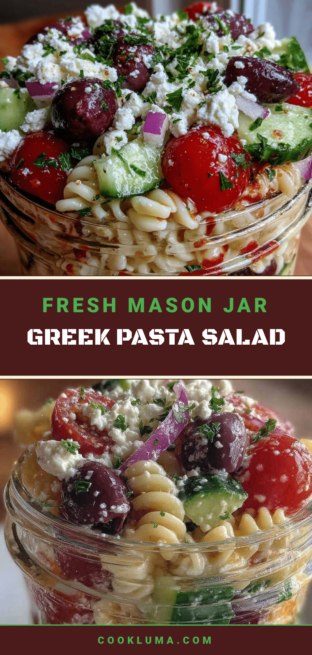 mason jar greek pasta salad recipe