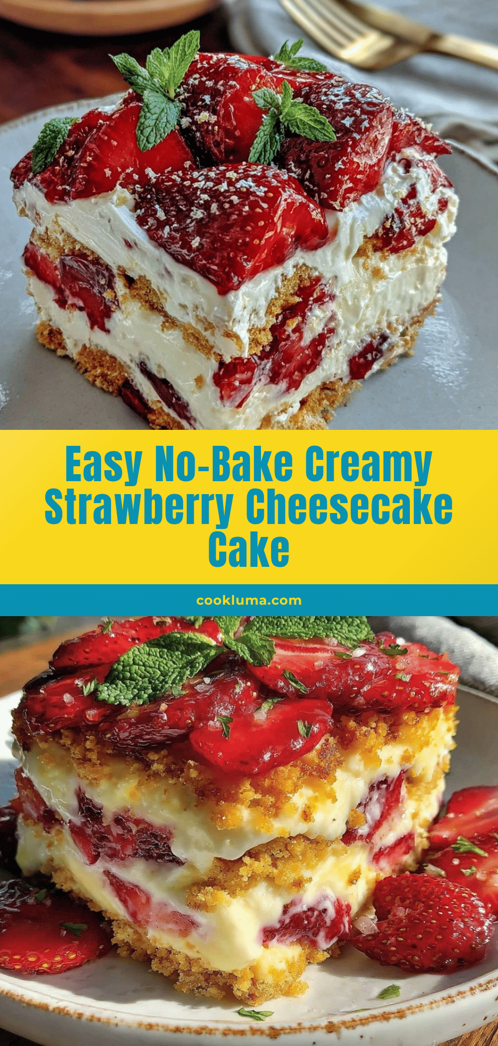 no-bake strawberry cheesecake icebox cake recipe