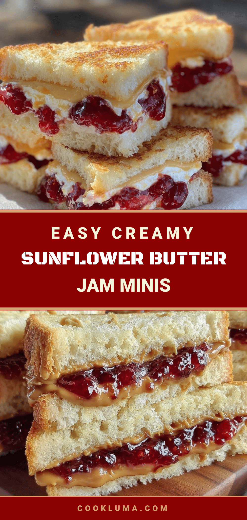 sunflower butter and jam mini sandwiches recipe