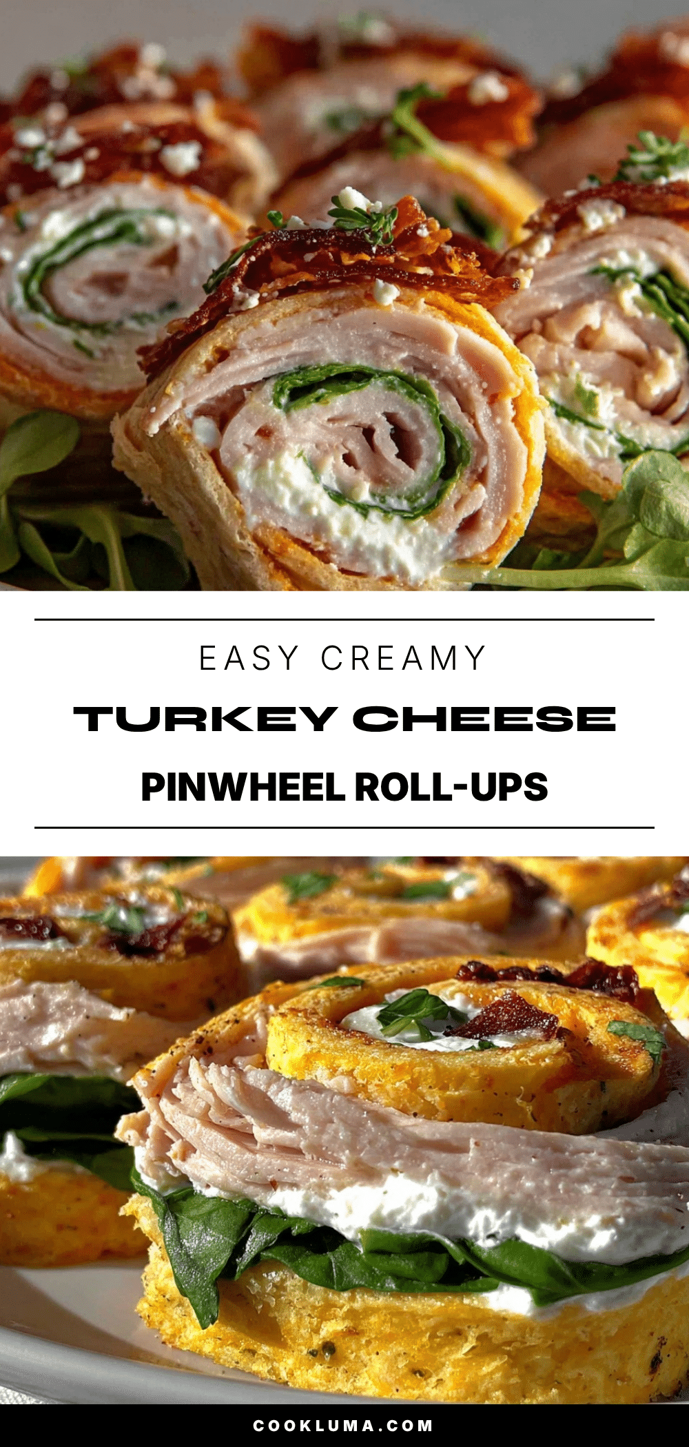turkey and cheese pinwheel roll-ups recipe