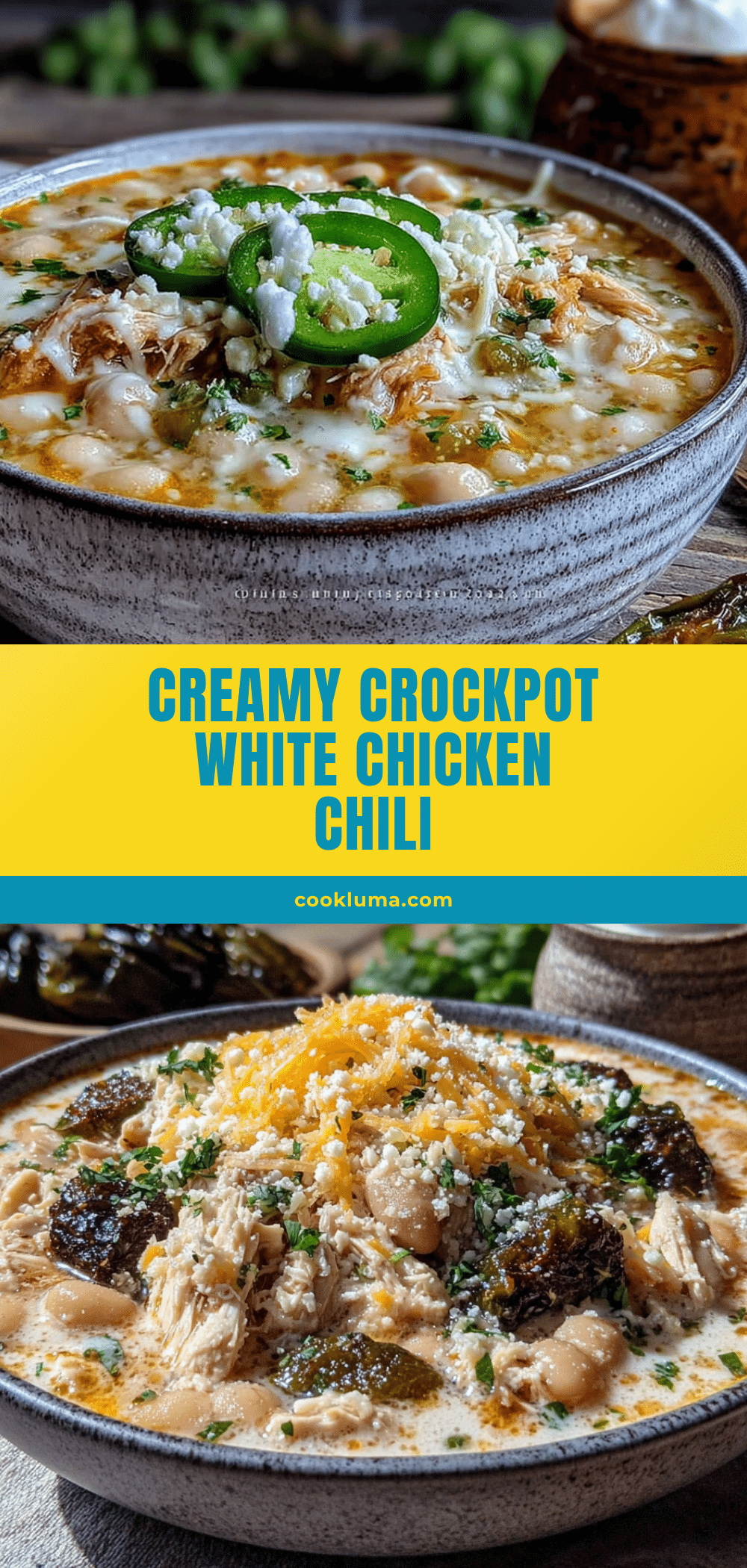 creamy crockpot white chicken chili recipe