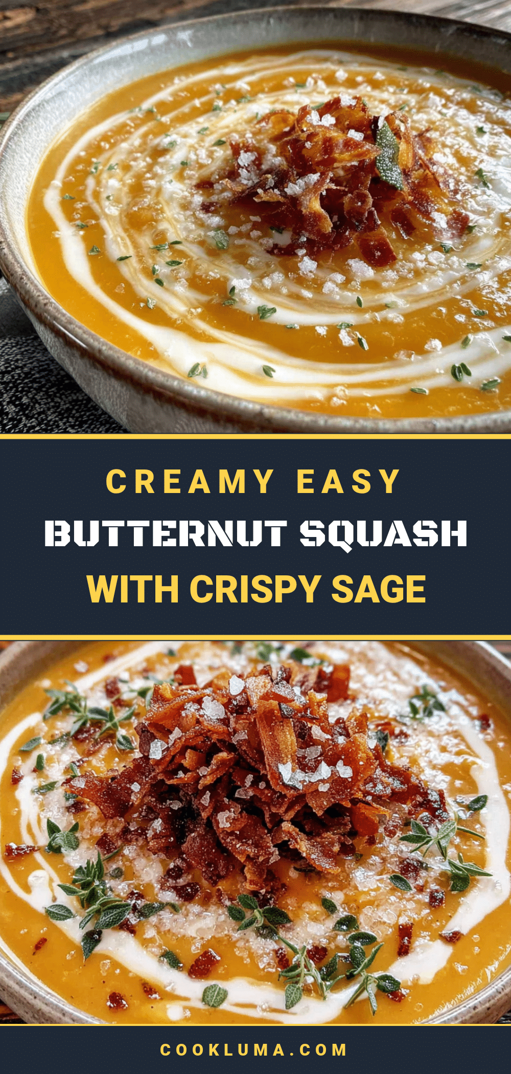 creamy easy butternut squash soup with crispy sage recipe