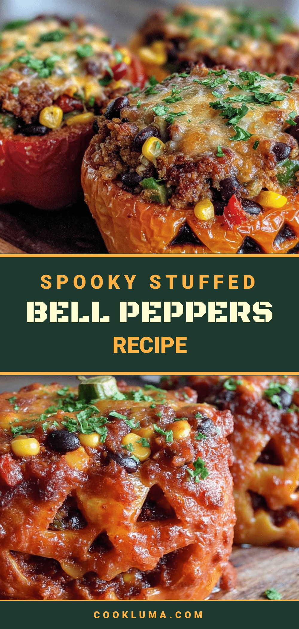 jack-o-lantern stuffed bell peppers recipe