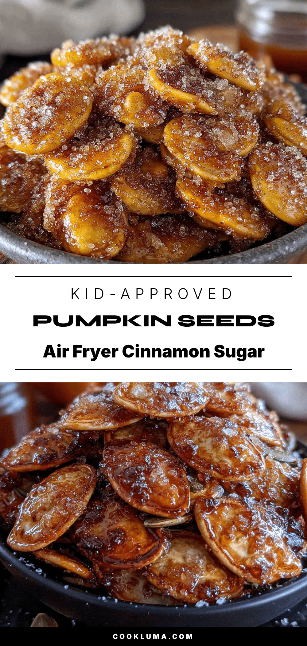 air fryer cinnamon sugar pumpkin seeds recipe