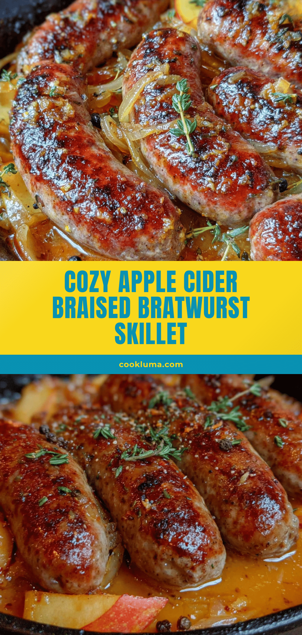 apple cider bratwurst skillet recipe