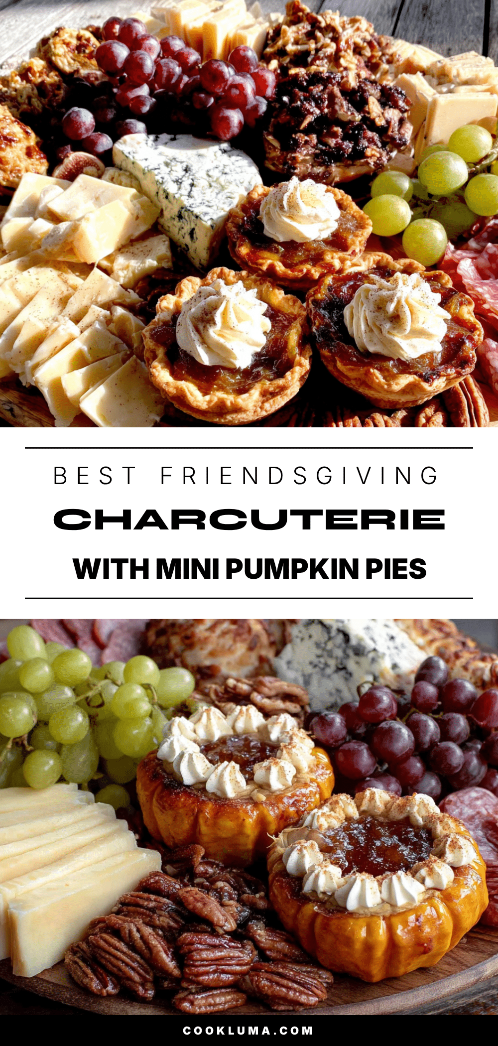 best friendsgiving charcuterie board with mini pumpkin pies recipe