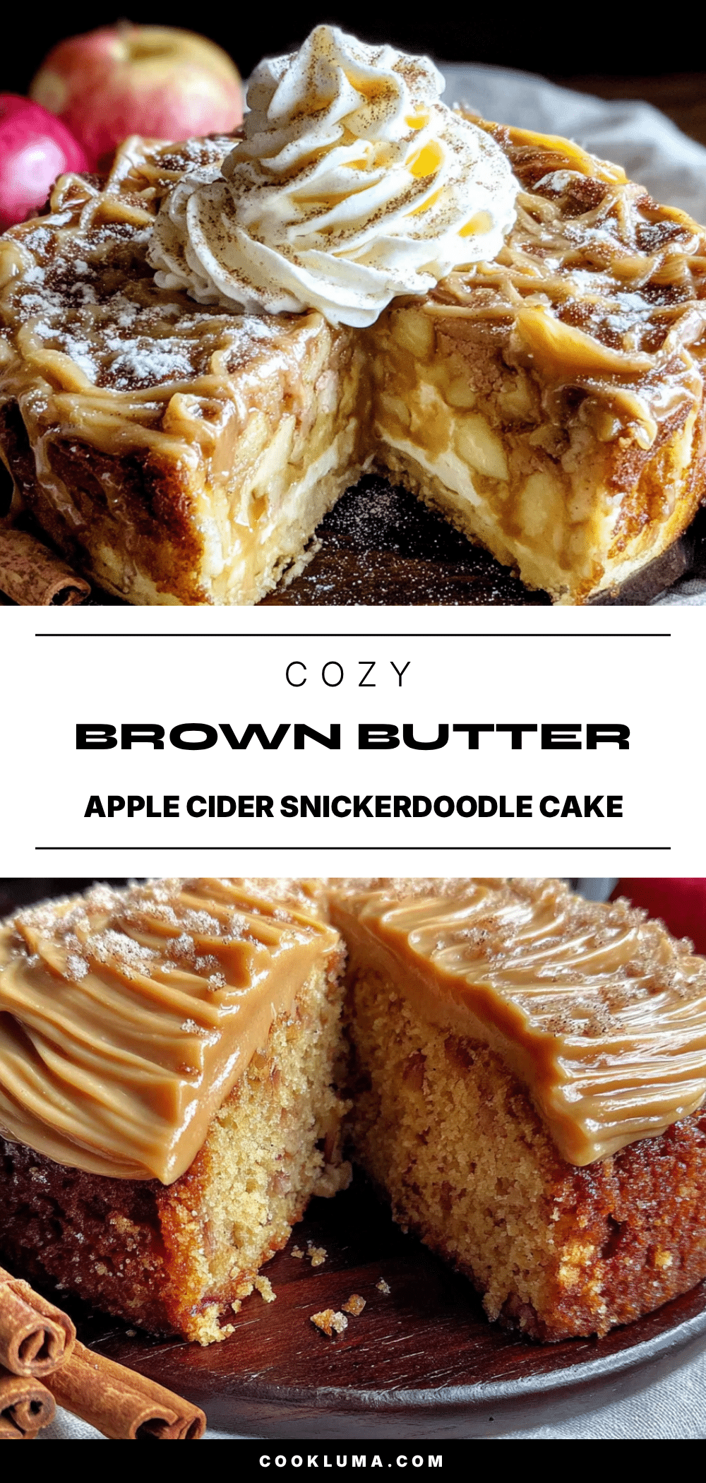 brown butter apple cider snickerdoodle cake recipe
