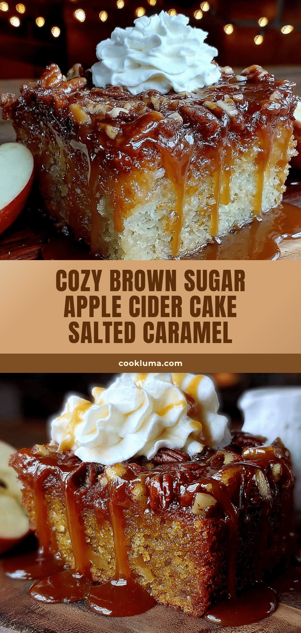 brown sugar apple cider cake with salted caramel recipe