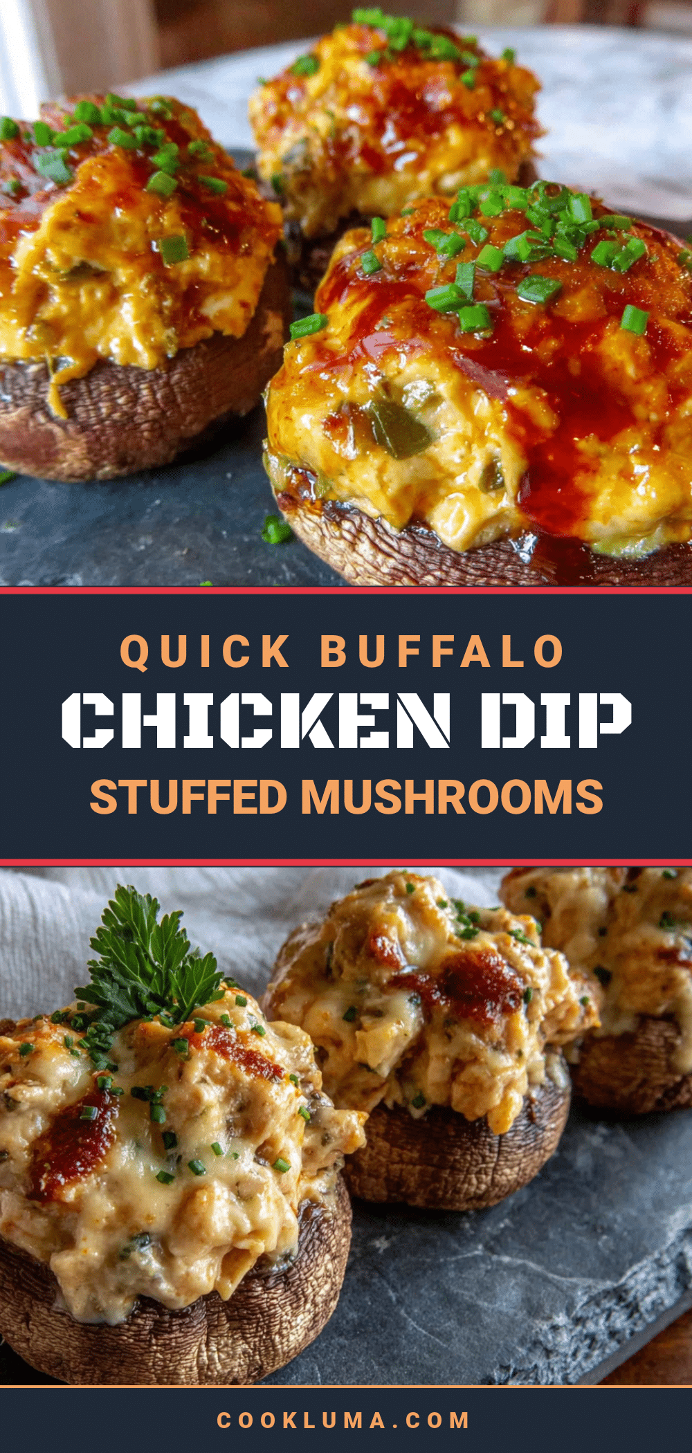 buffalo chicken dip stuffed mushrooms recipe
