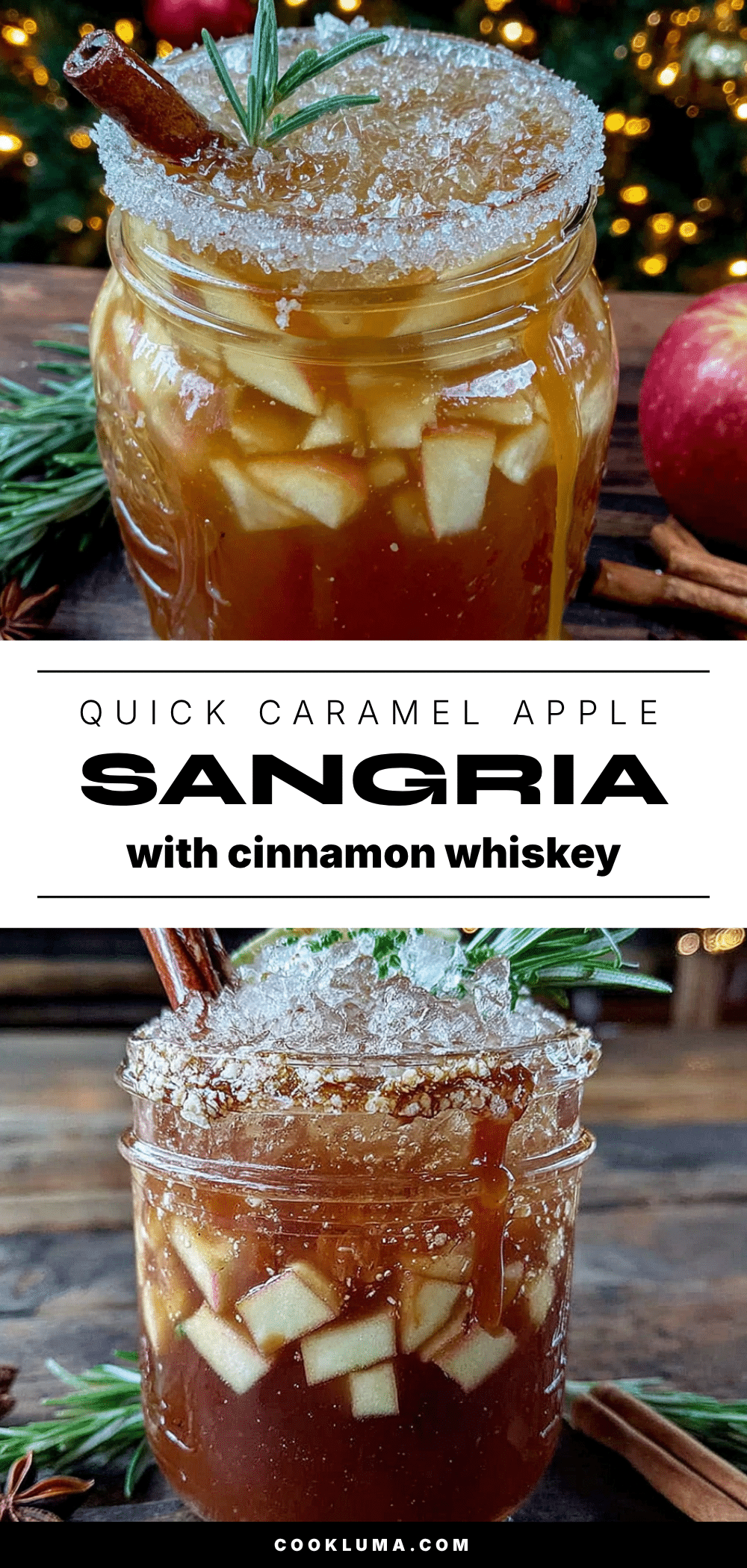 caramel apple sangria cinnamon whiskey recipe