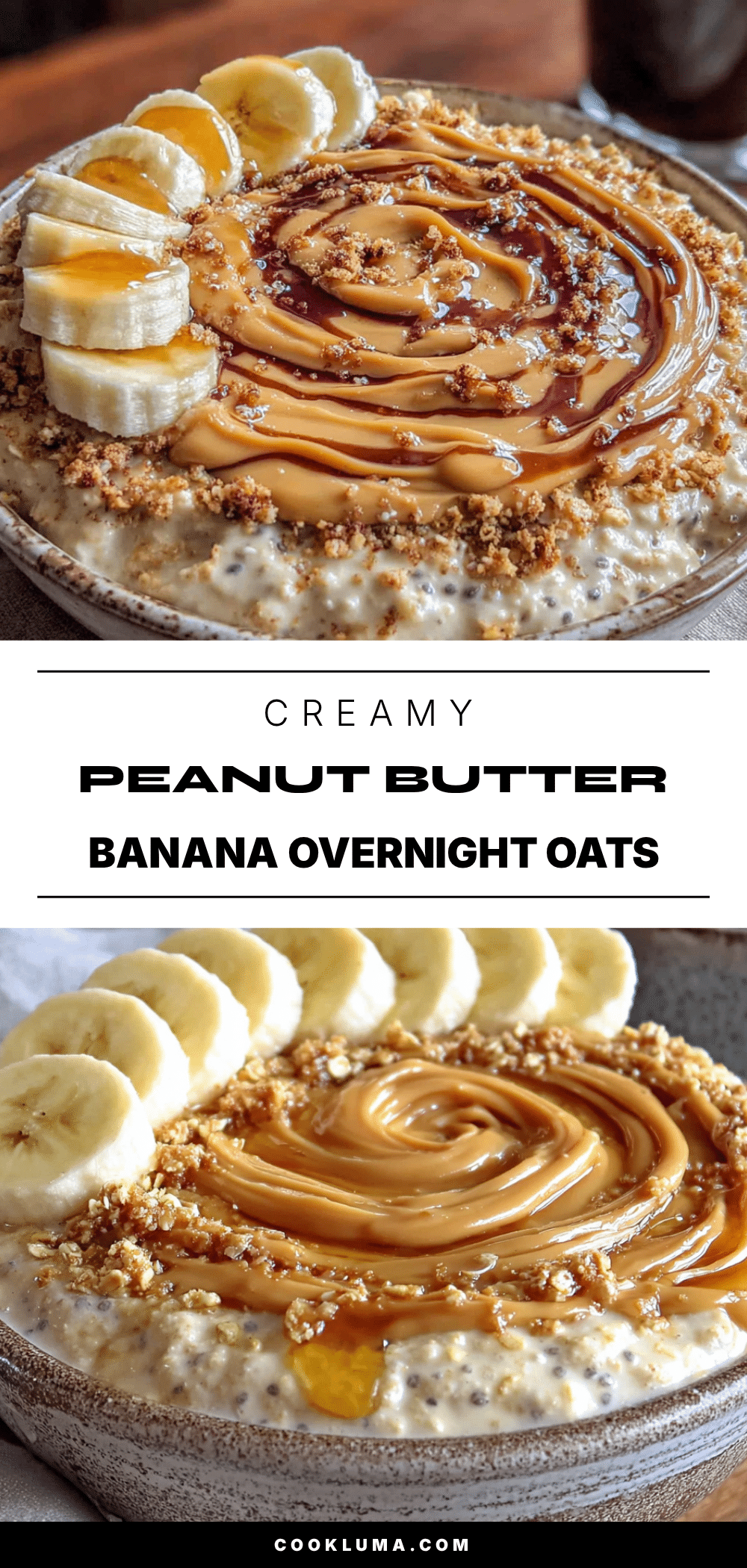 creamy peanut butter banana overnight oats recipe