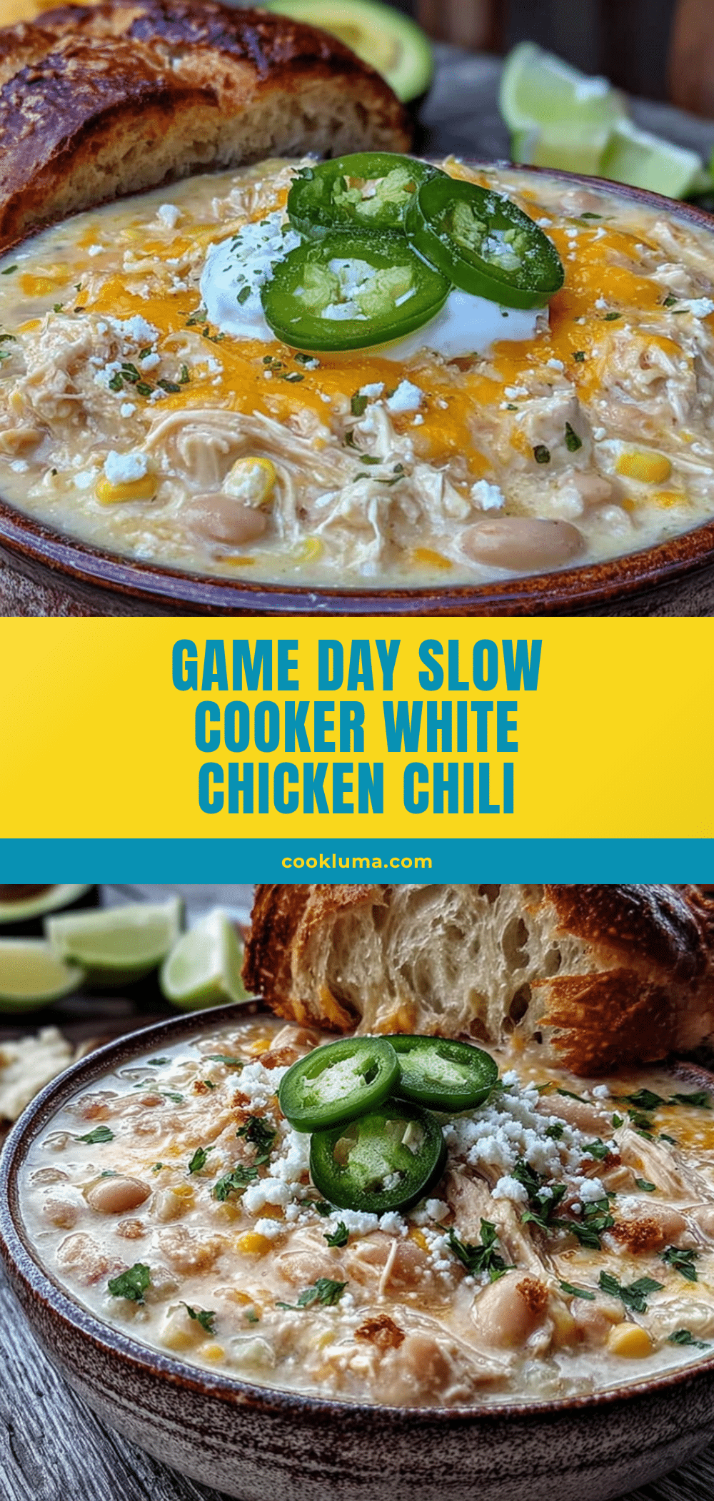 creamy slow cooker white chicken chili recipe