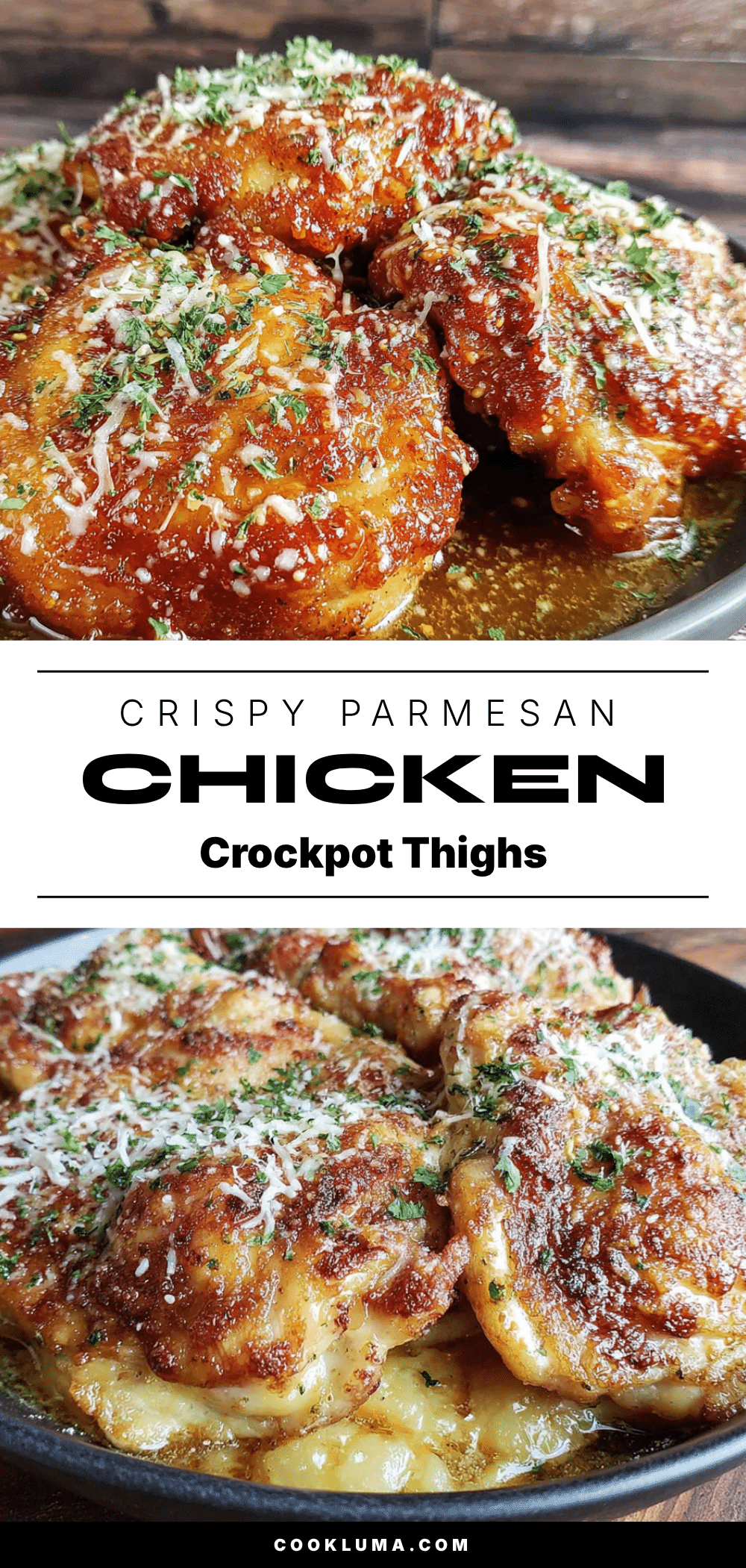 crispy parmesan crockpot chicken thighs recipe