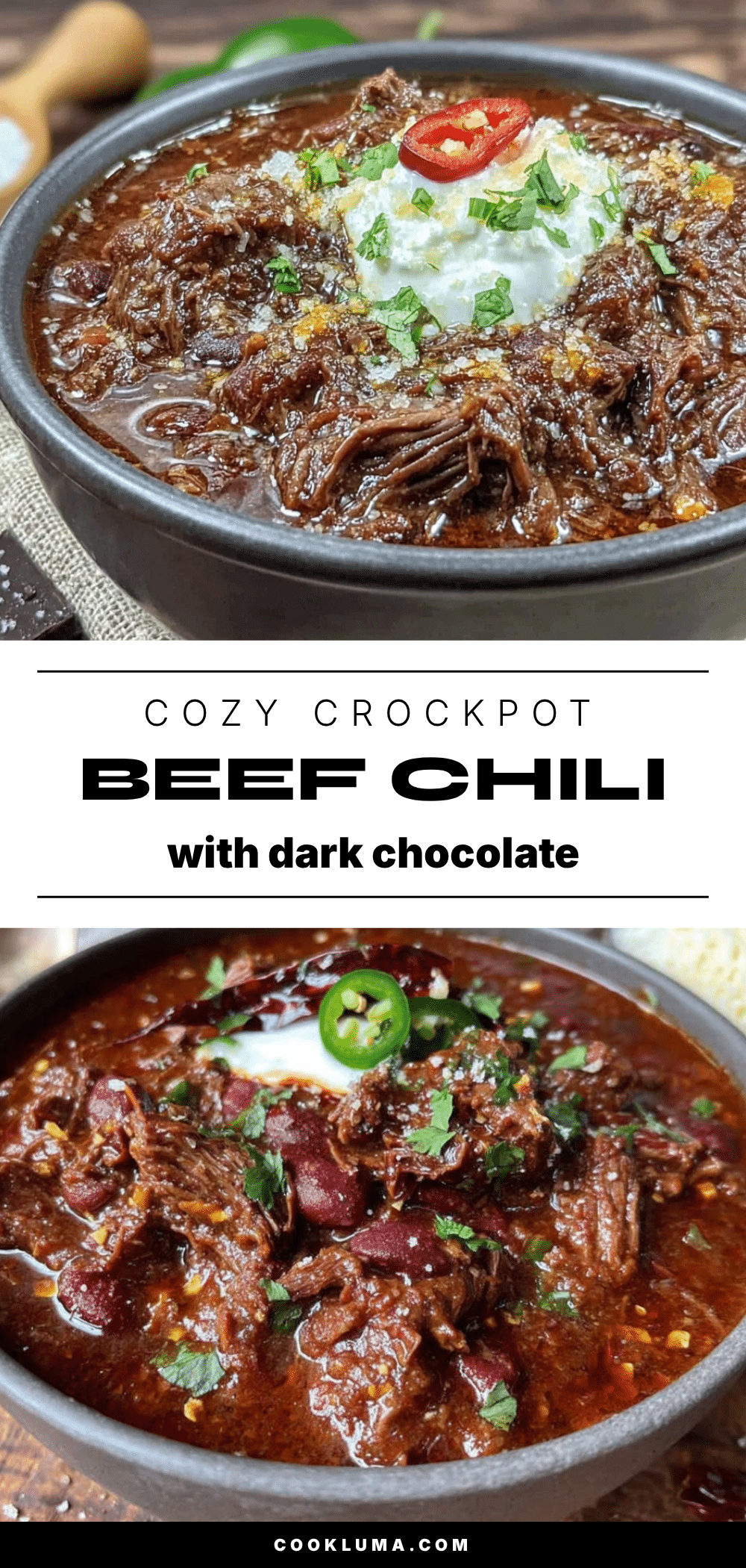 crockpot beef chili with dark chocolate recipe