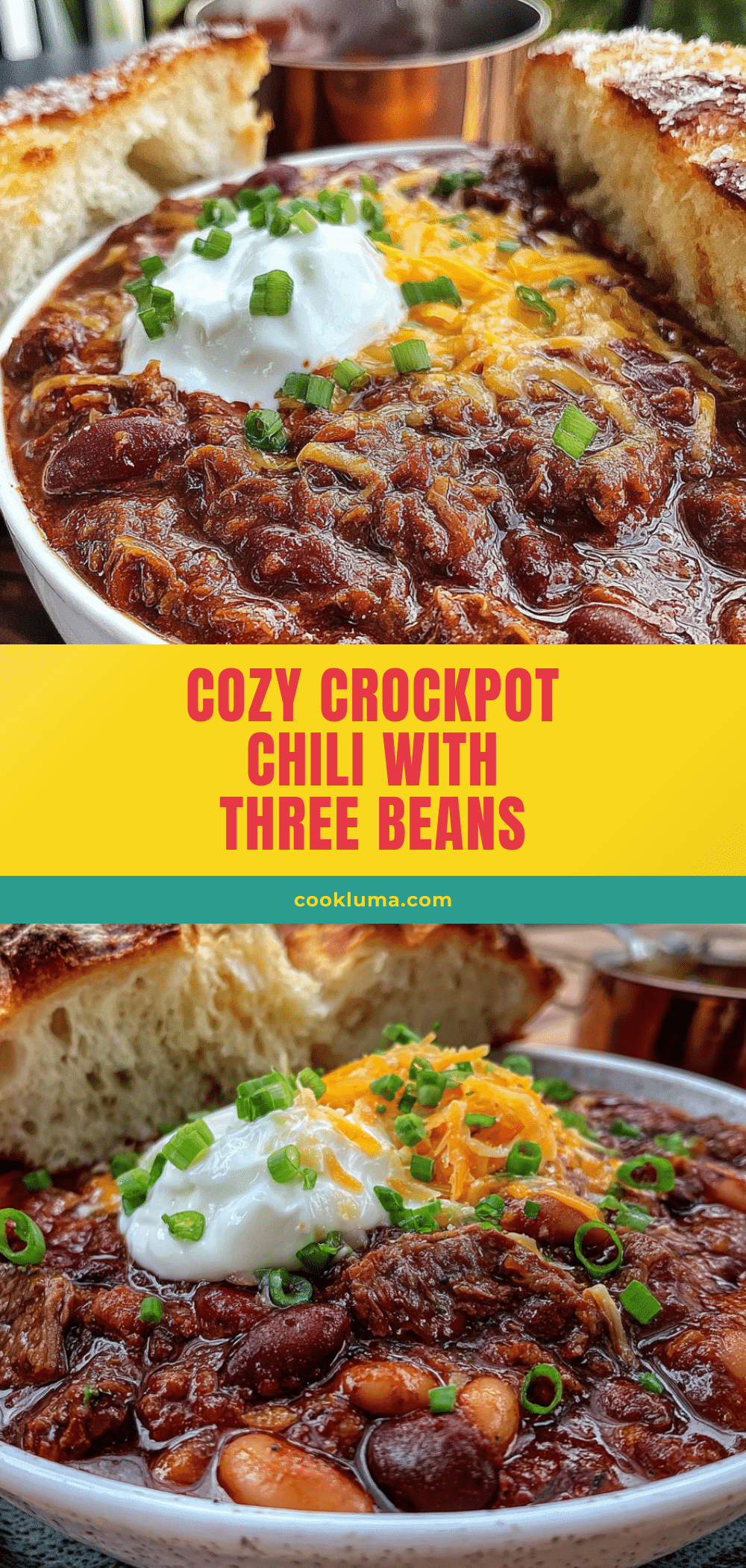 crockpot chili with three beans recipe