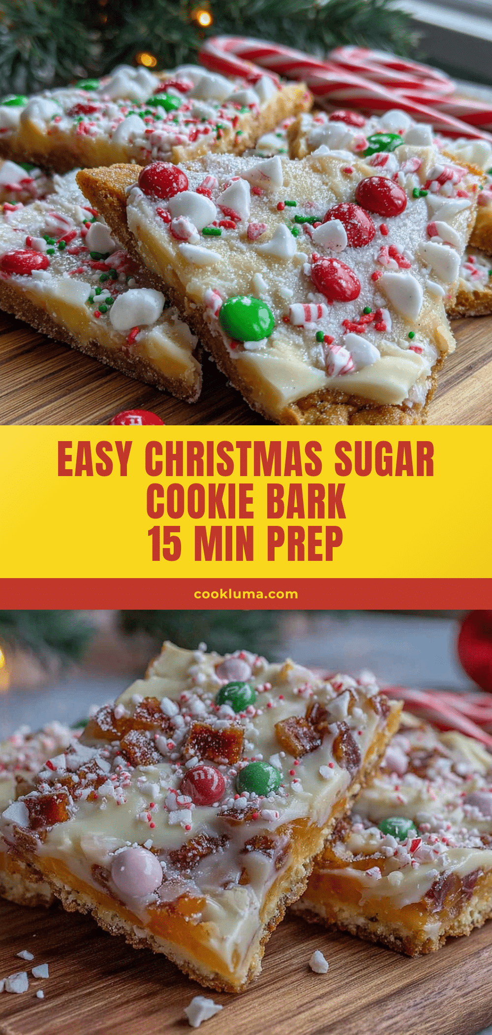 easy christmas sugar cookie bark recipe