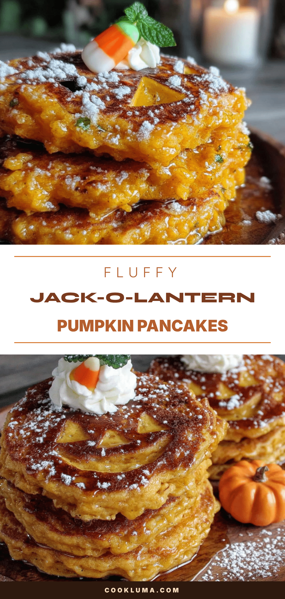 fluffy jack-o-lantern pumpkin pancakes recipe