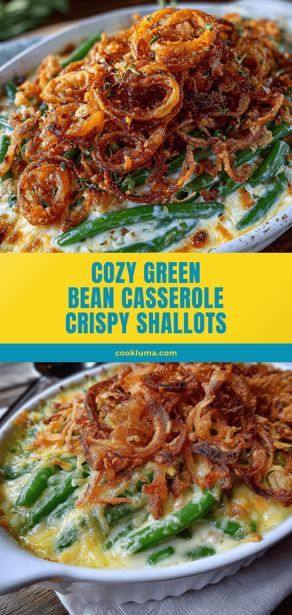 green bean casserole with crispy fried shallots recipe