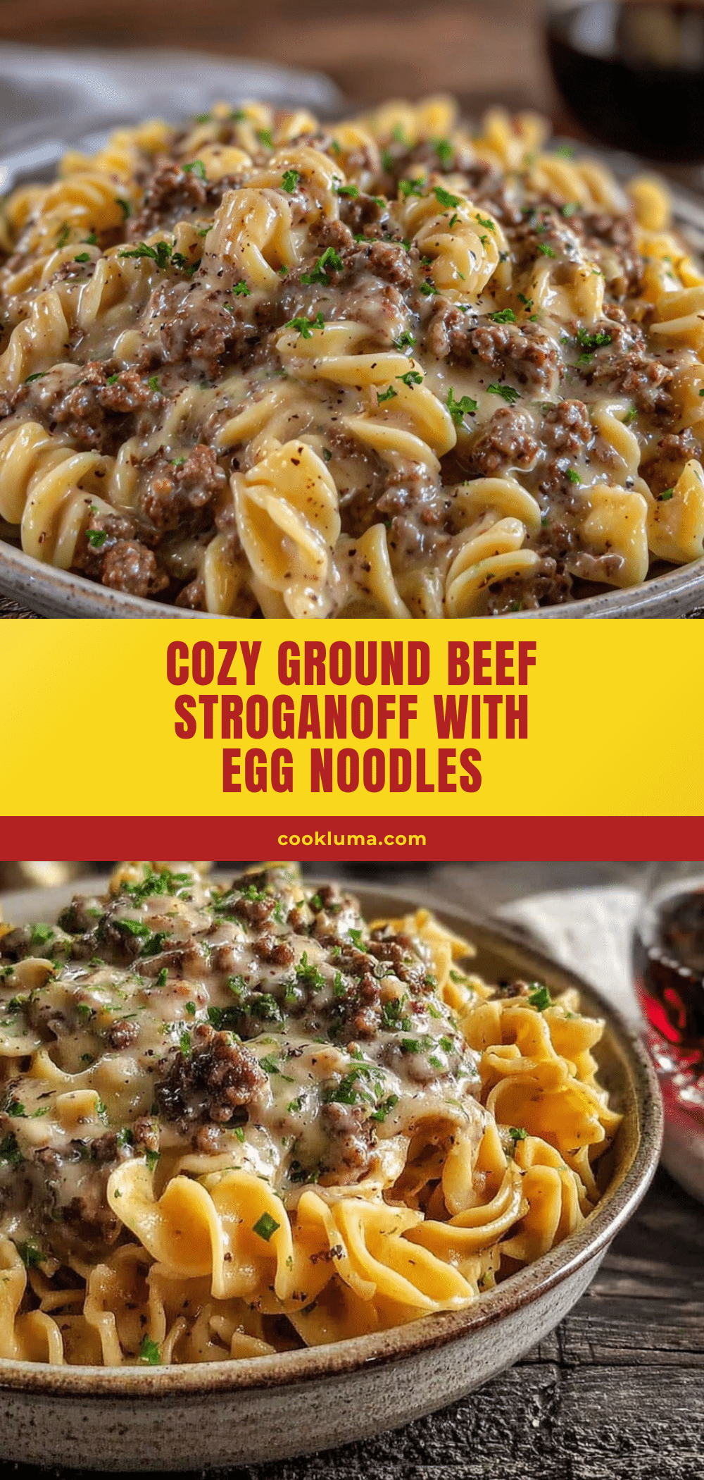 ground beef stroganoff with egg noodles recipe