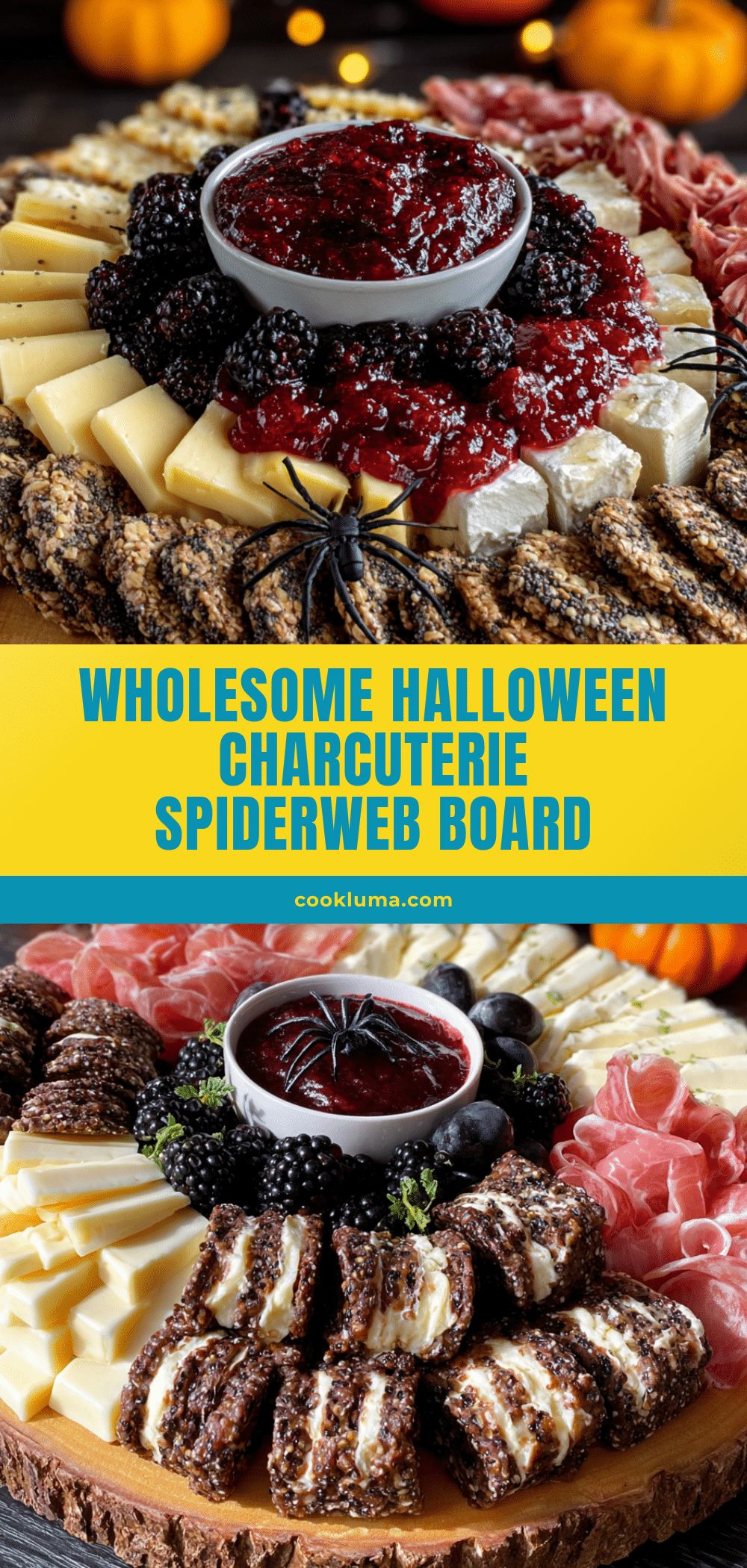halloween charcuterie spiderweb board recipe