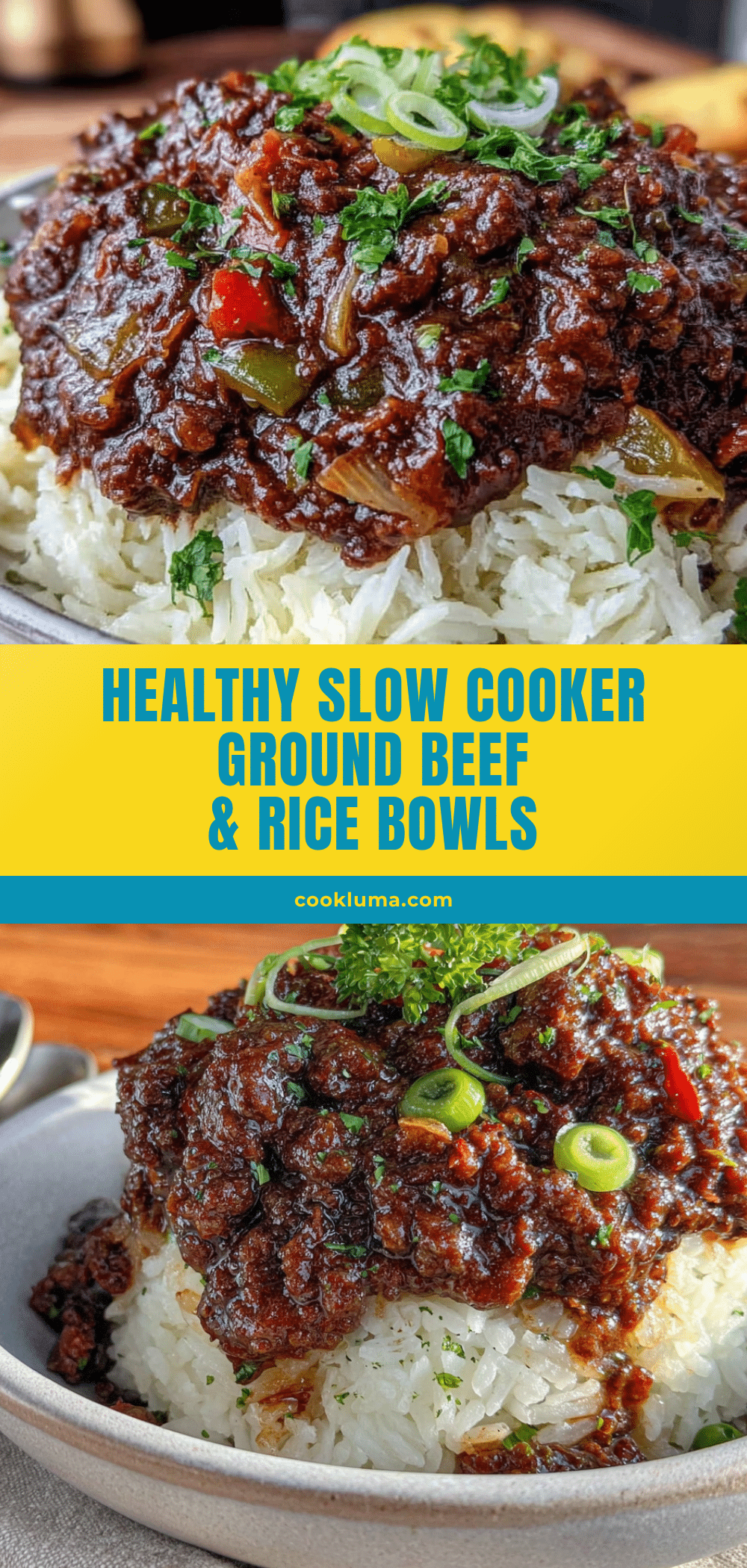 healthy slow cooker ground beef rice bowls recipe