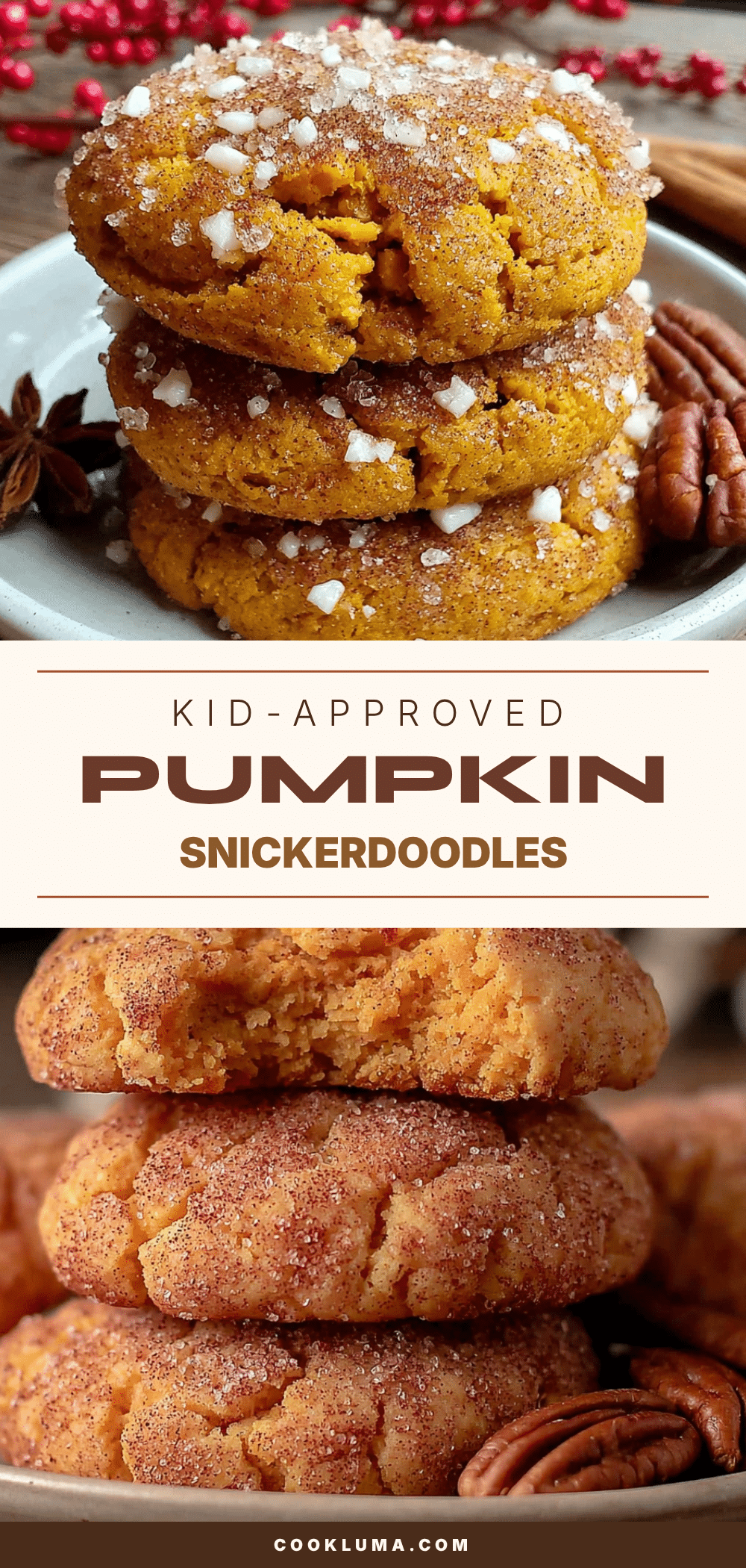 healthy soft-baked pumpkin snickerdoodle cookies recipe