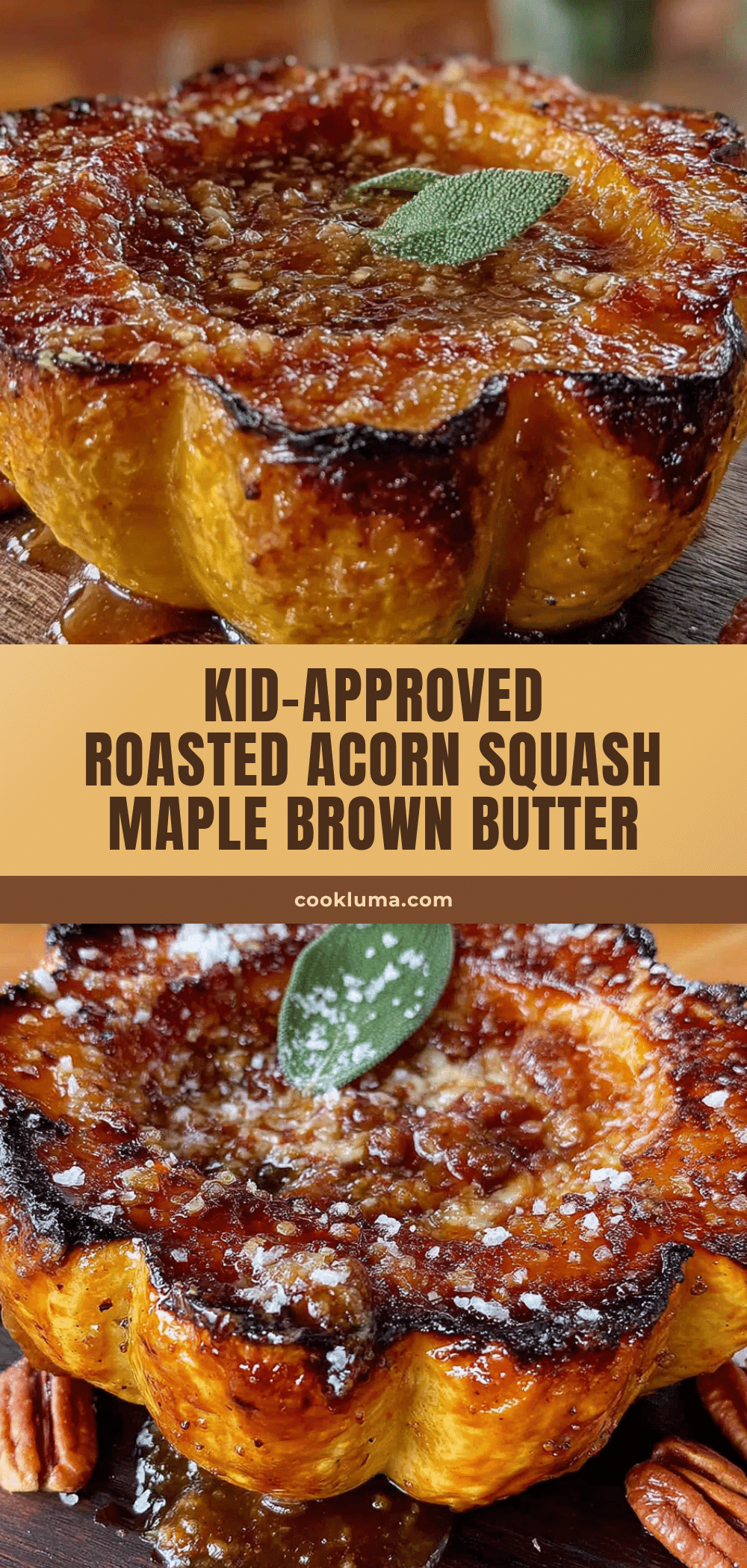 kid-approved roasted acorn squash with maple brown butter glaze recipe