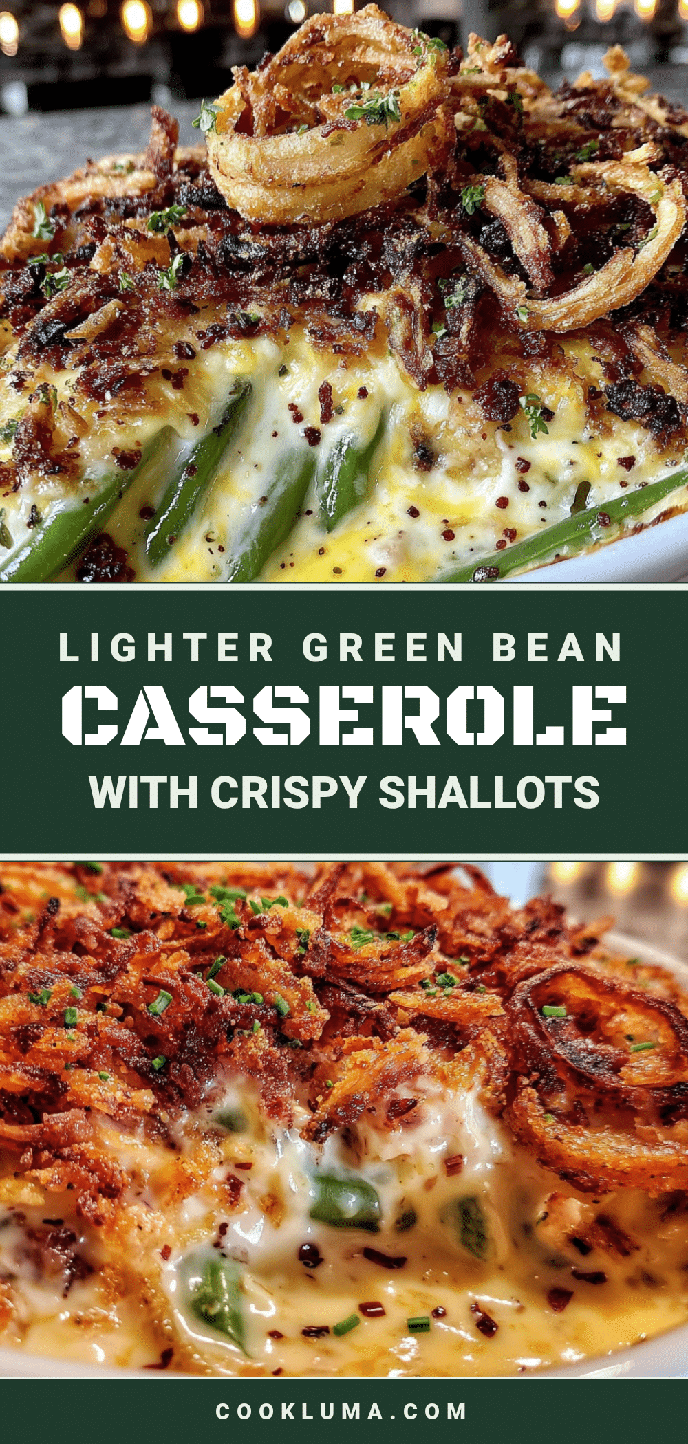 lighter green bean casserole with crispy shallots recipe
