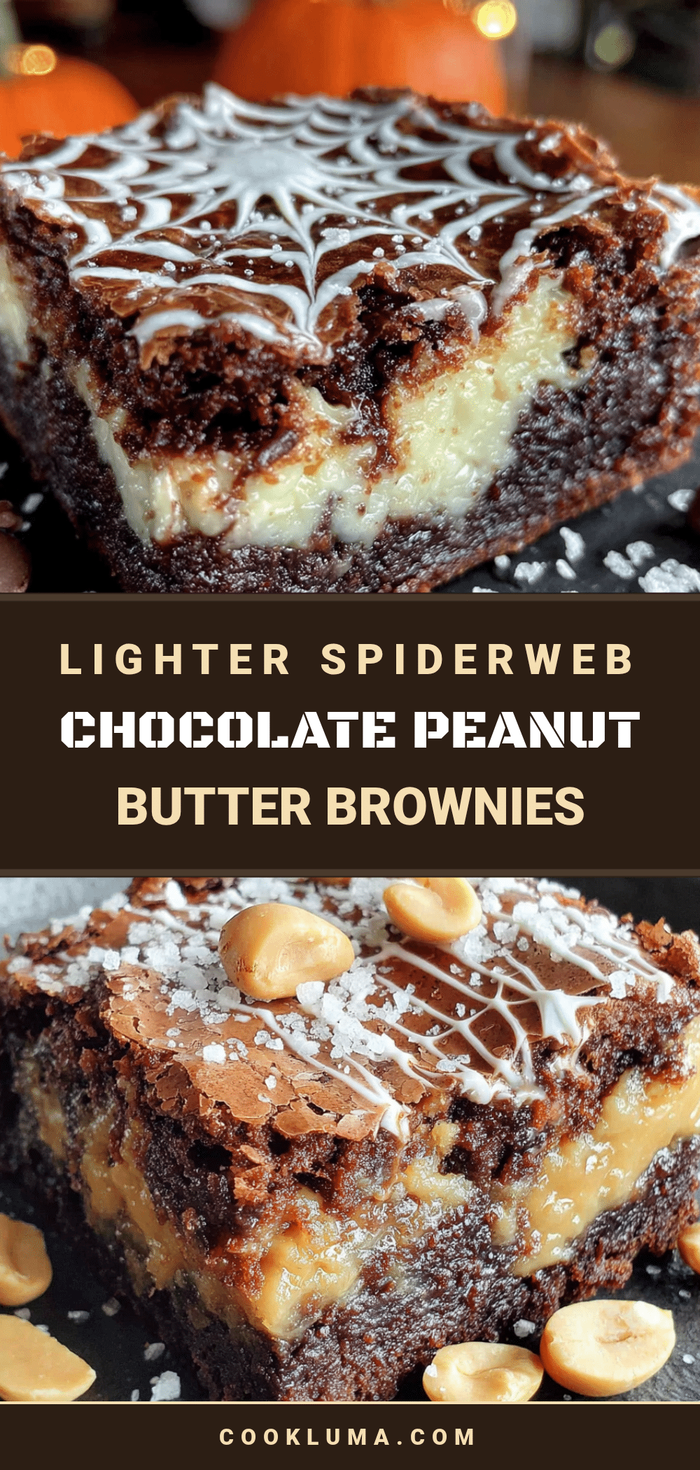 lighter spiderweb chocolate peanut butter brownies recipe