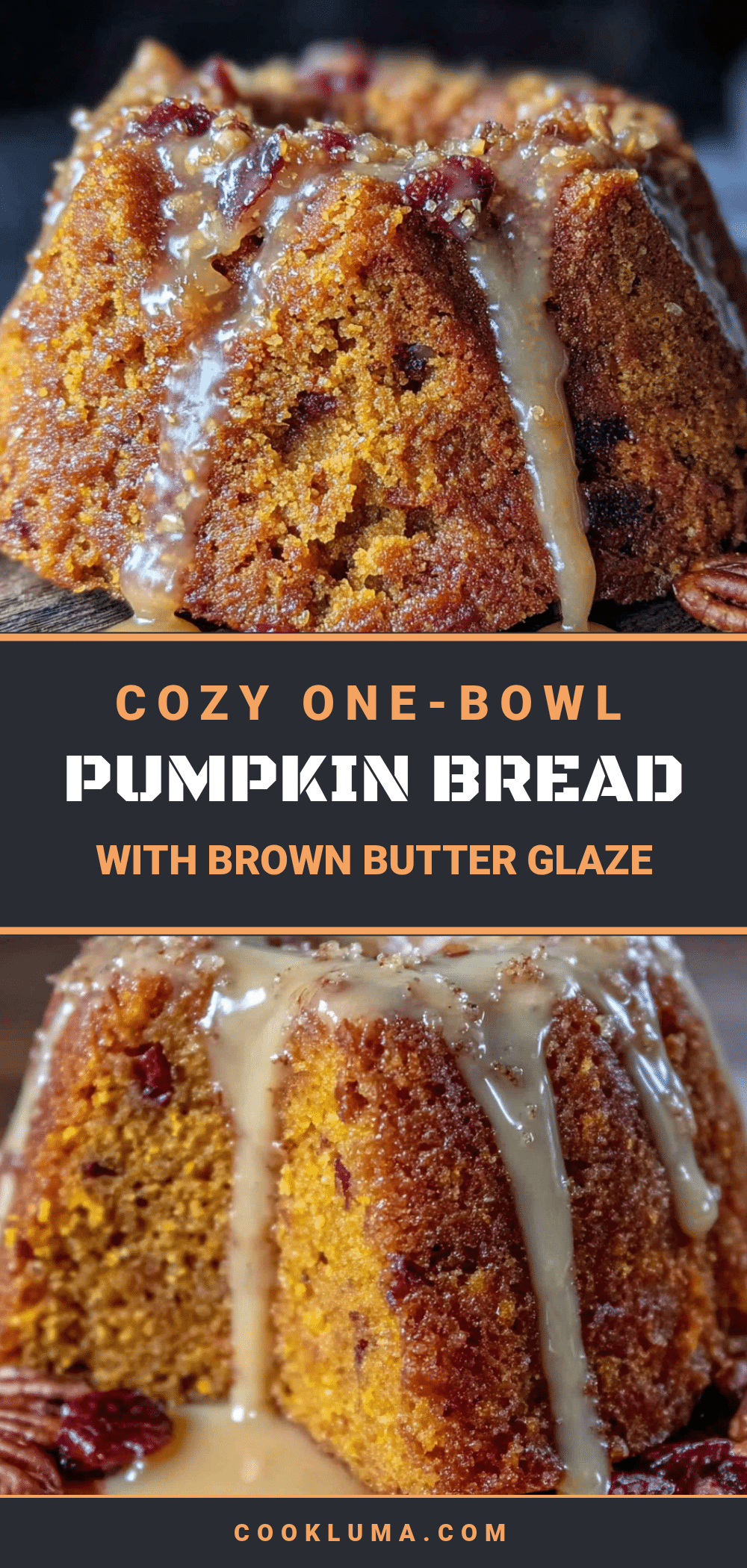 one-bowl pumpkin bread with brown butter glaze recipe