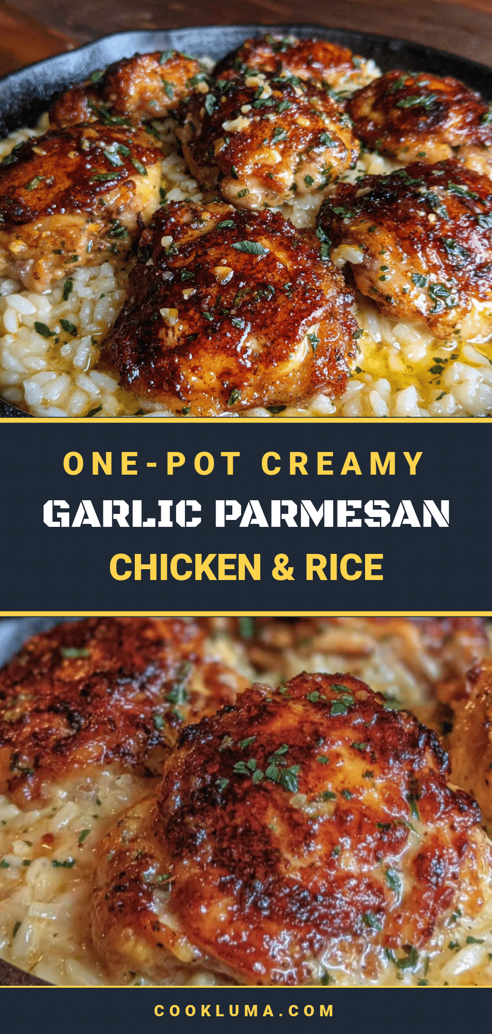 one pot creamy garlic parmesan chicken and rice recipe