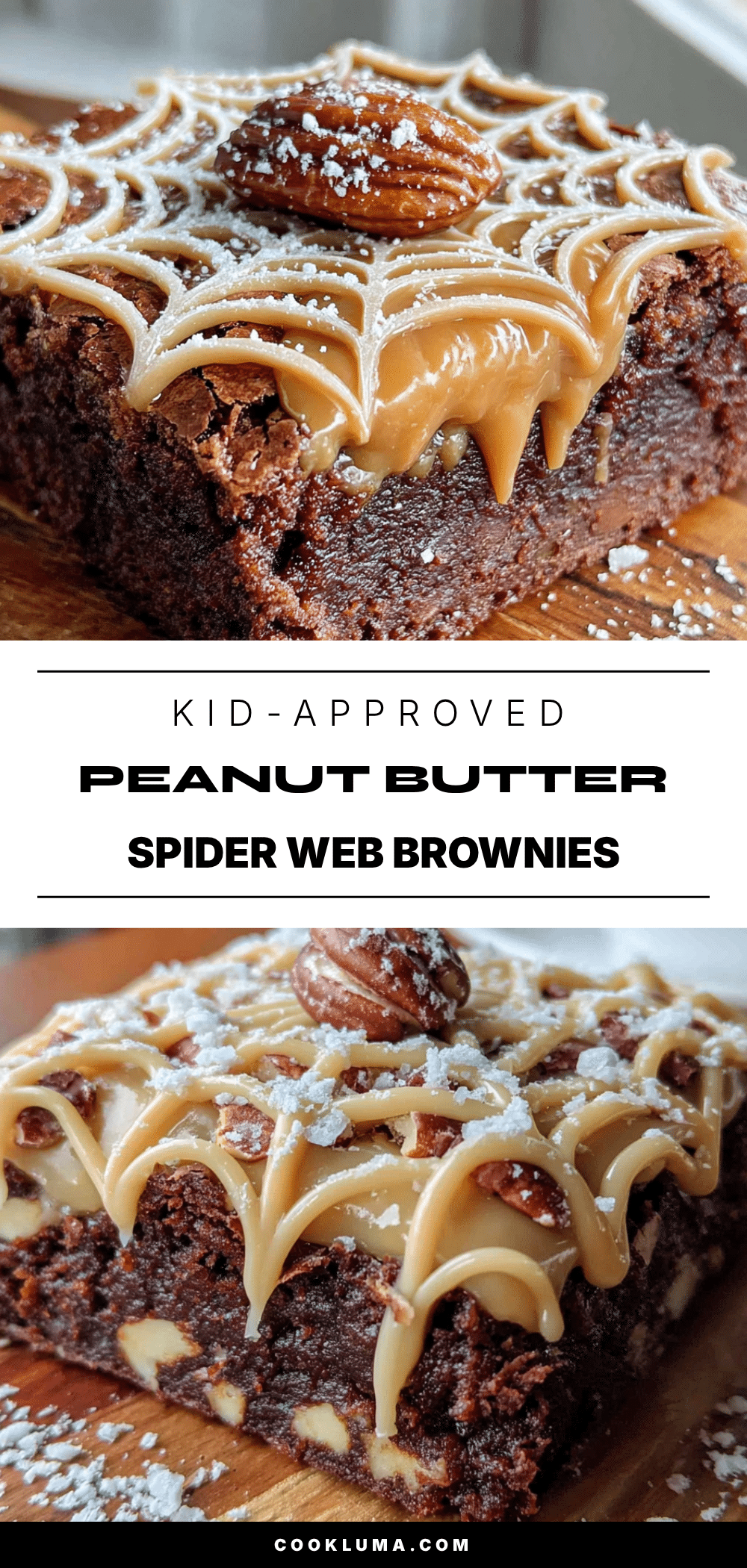 peanut butter spider web brownies recipe
