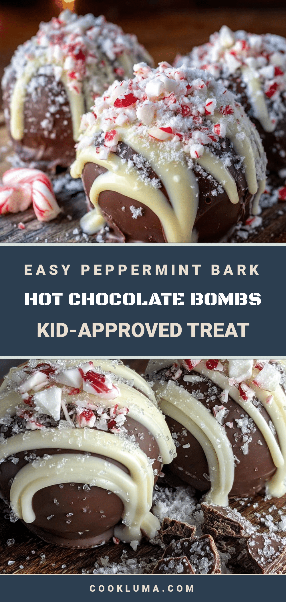peppermint bark hot chocolate bombs recipe