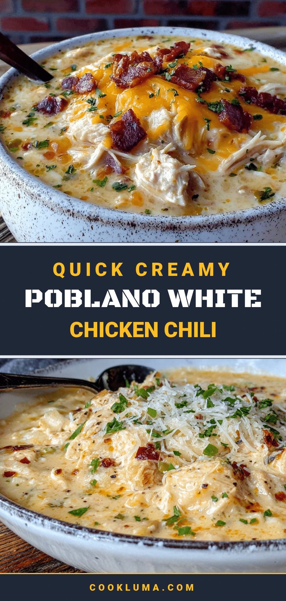 Poblano White Chicken Chili recipe