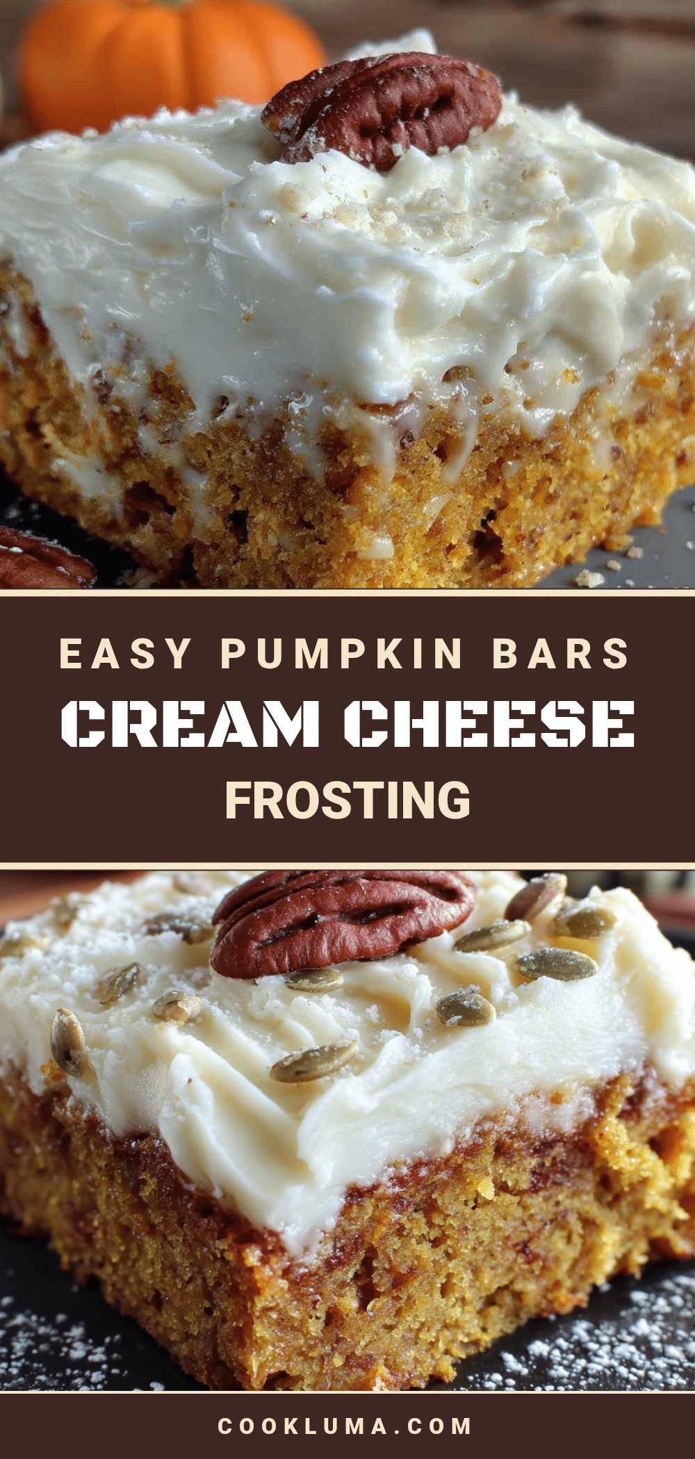 pumpkin bars with cream cheese frosting recipe