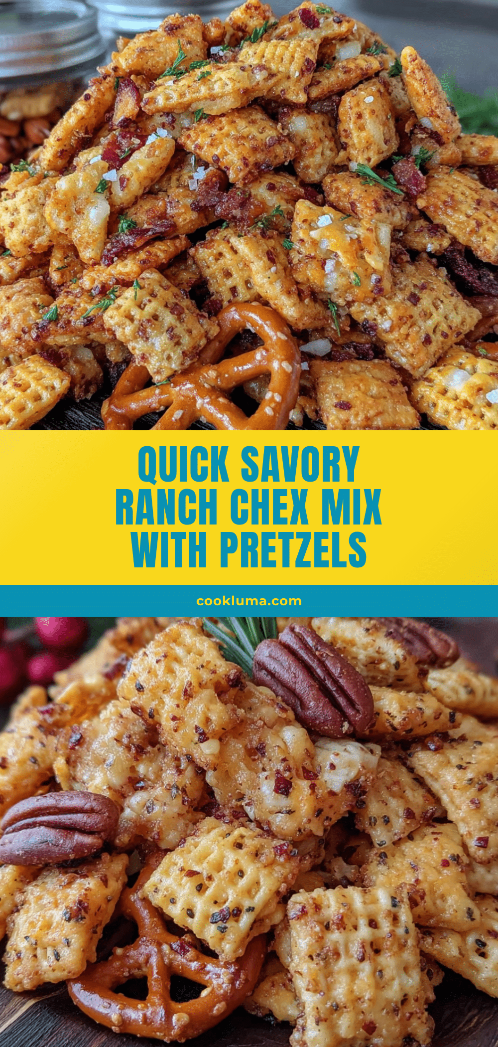 quick savory ranch chex mix with pretzels recipe