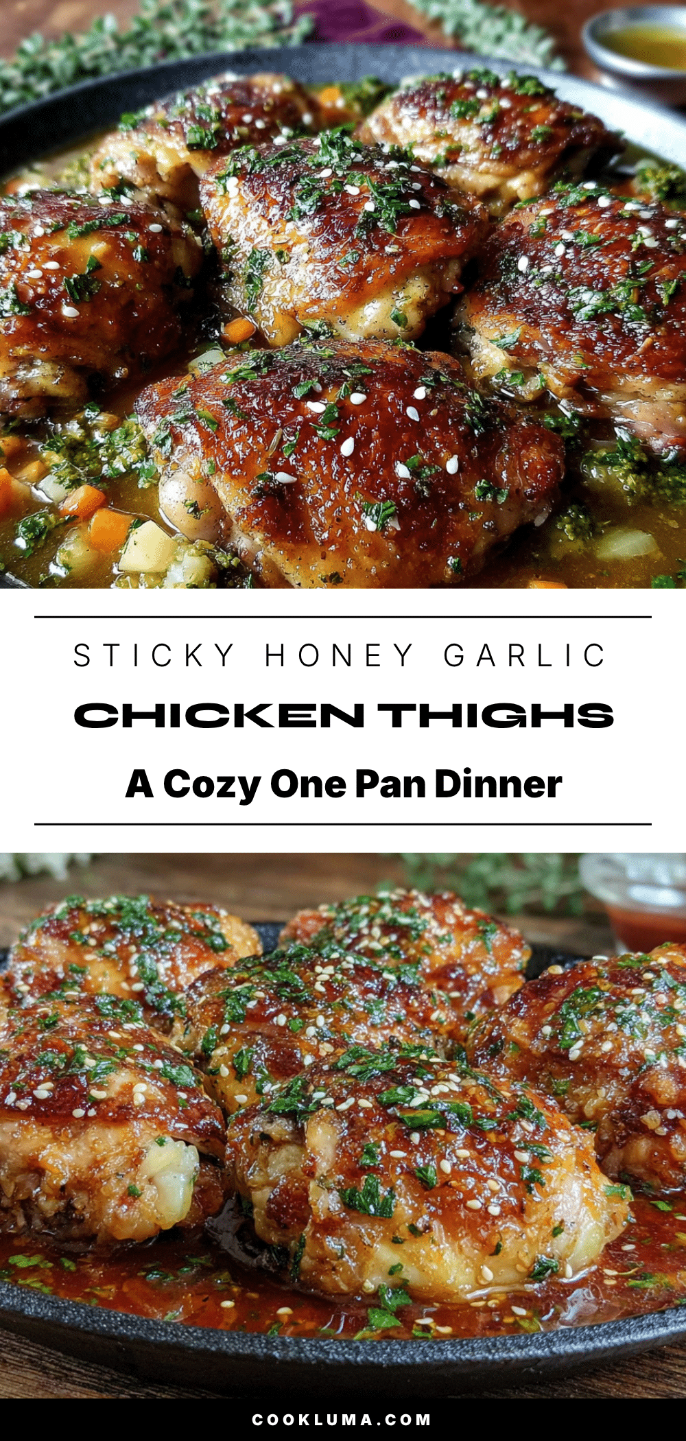 sticky honey garlic chicken thighs recipe