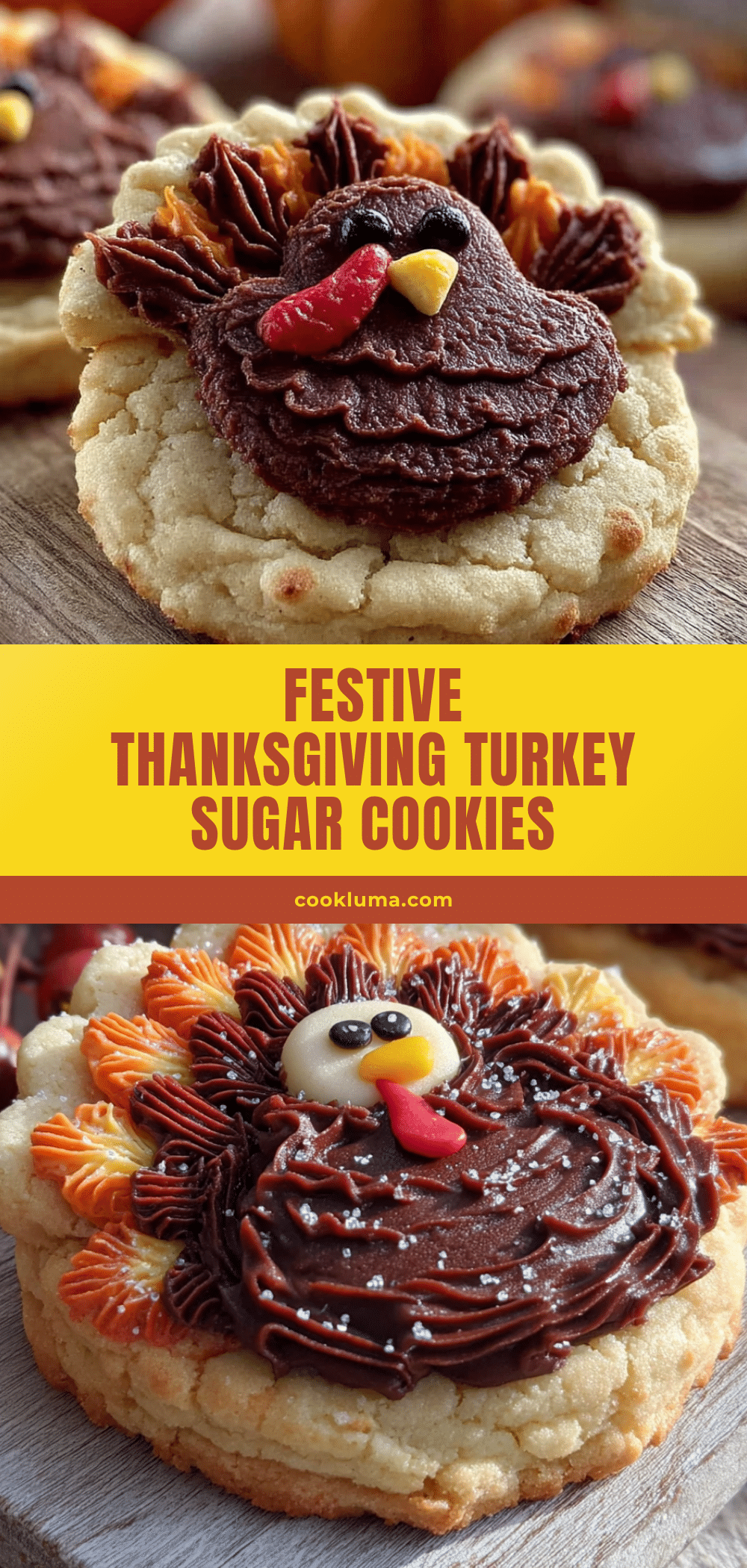 Thanksgiving turkey sugar cookies recipe