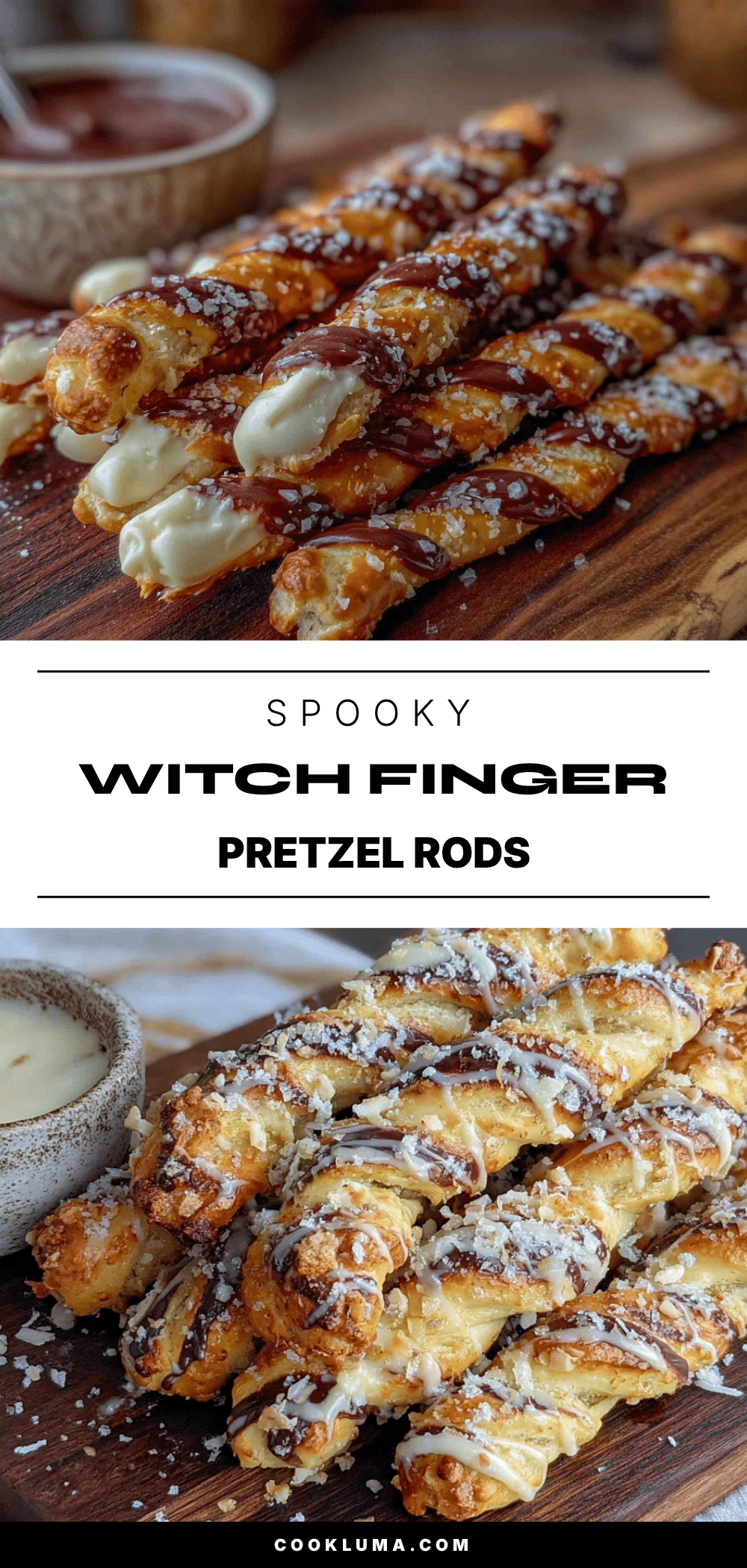 witch finger pretzel rods halloween treat recipe